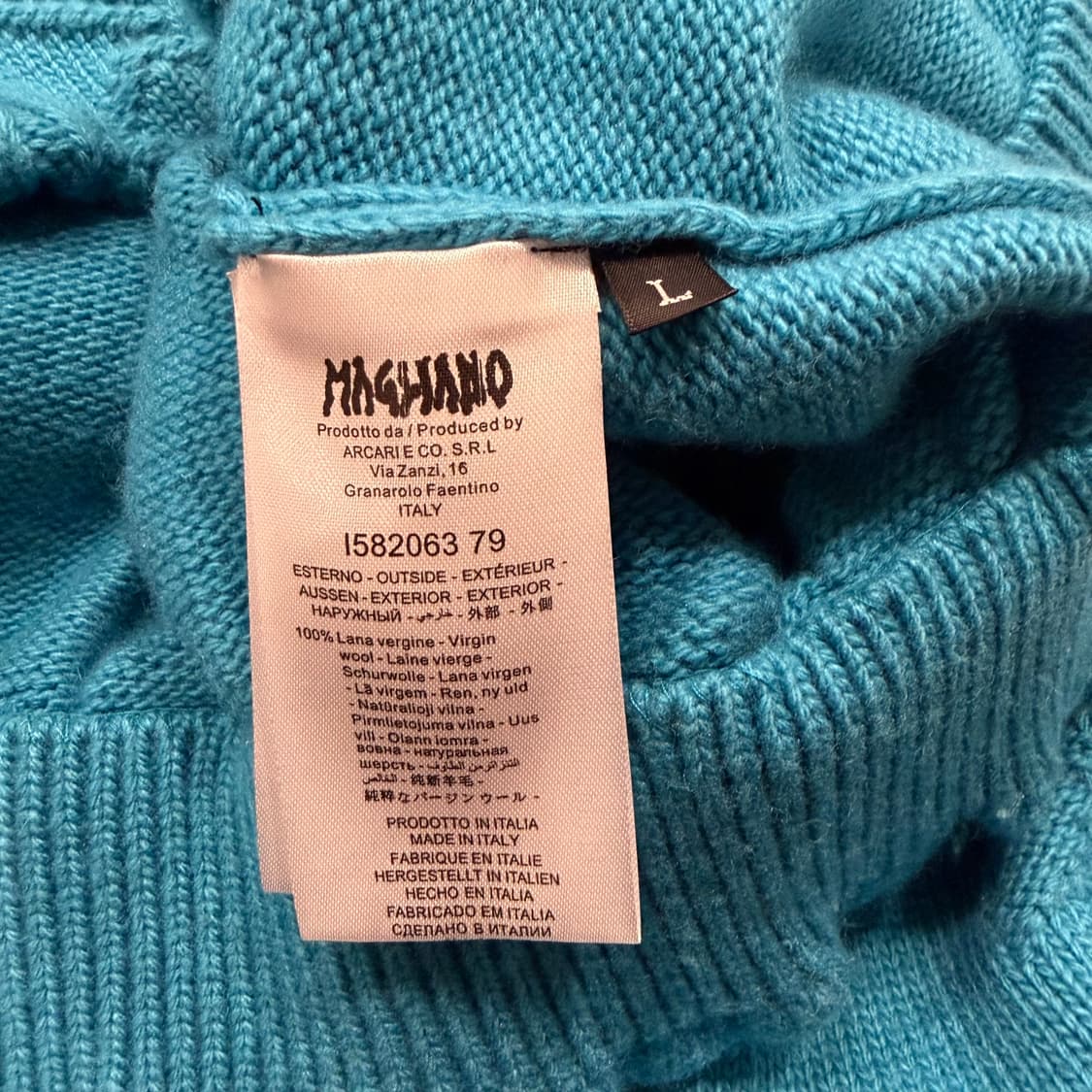 [L] 마리아노 MAGLIANO 터키 블루 집업 니트 가디건 B304 상품이미지8