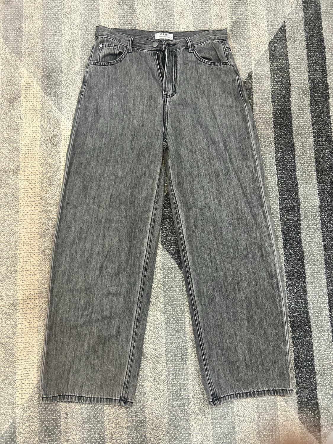 Glw 이지 와이드 데님 팬츠 그레이 상품이미지1
