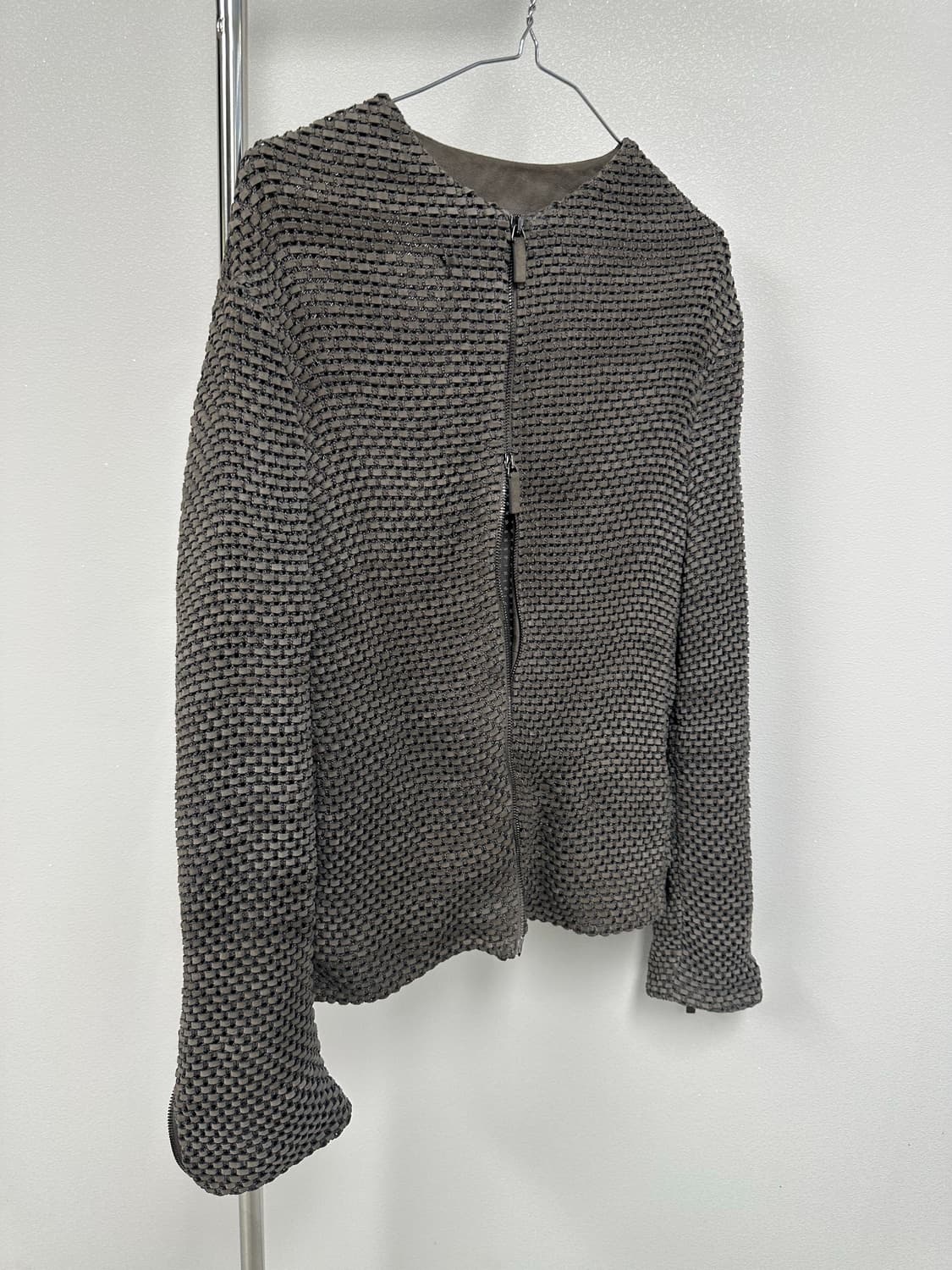 엠프리오 알마니 레더 텍스처 집업 자켓 상품이미지3