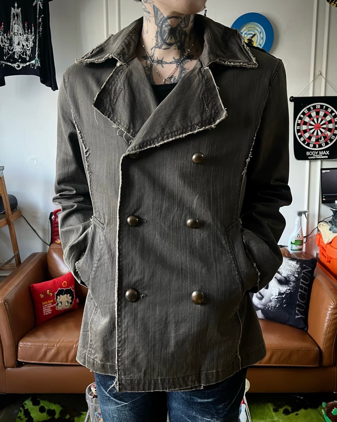 90-00s ZEROSAIL Gothic Cut-off Half Coat 상품이미지2