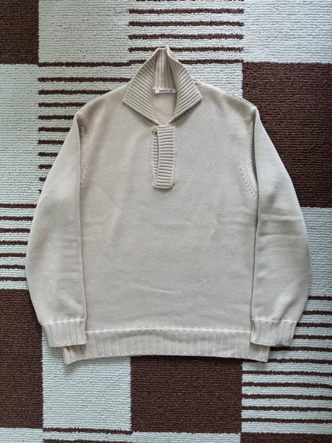 오라리 auralee 코튼 코드 플레이팅 니트 스키퍼 상품이미지2