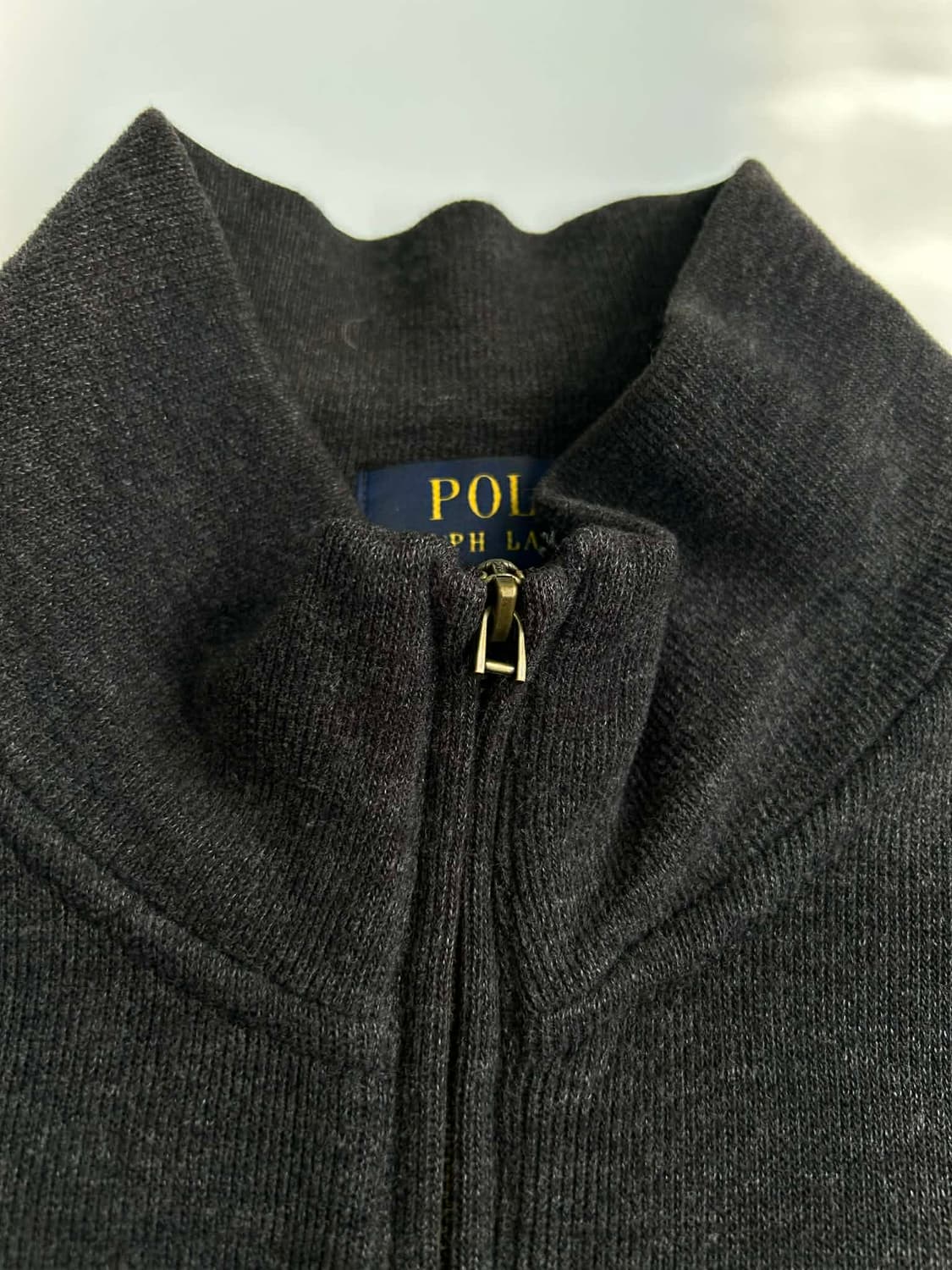 [L] 폴로 랄프로렌 차콜 그레이 코튼 니트 하프집업 상품이미지8