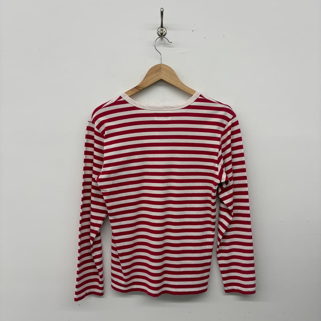 아네스베 레드 화이트 스트라이프 긴팔 티셔츠 여/S 상품이미지5