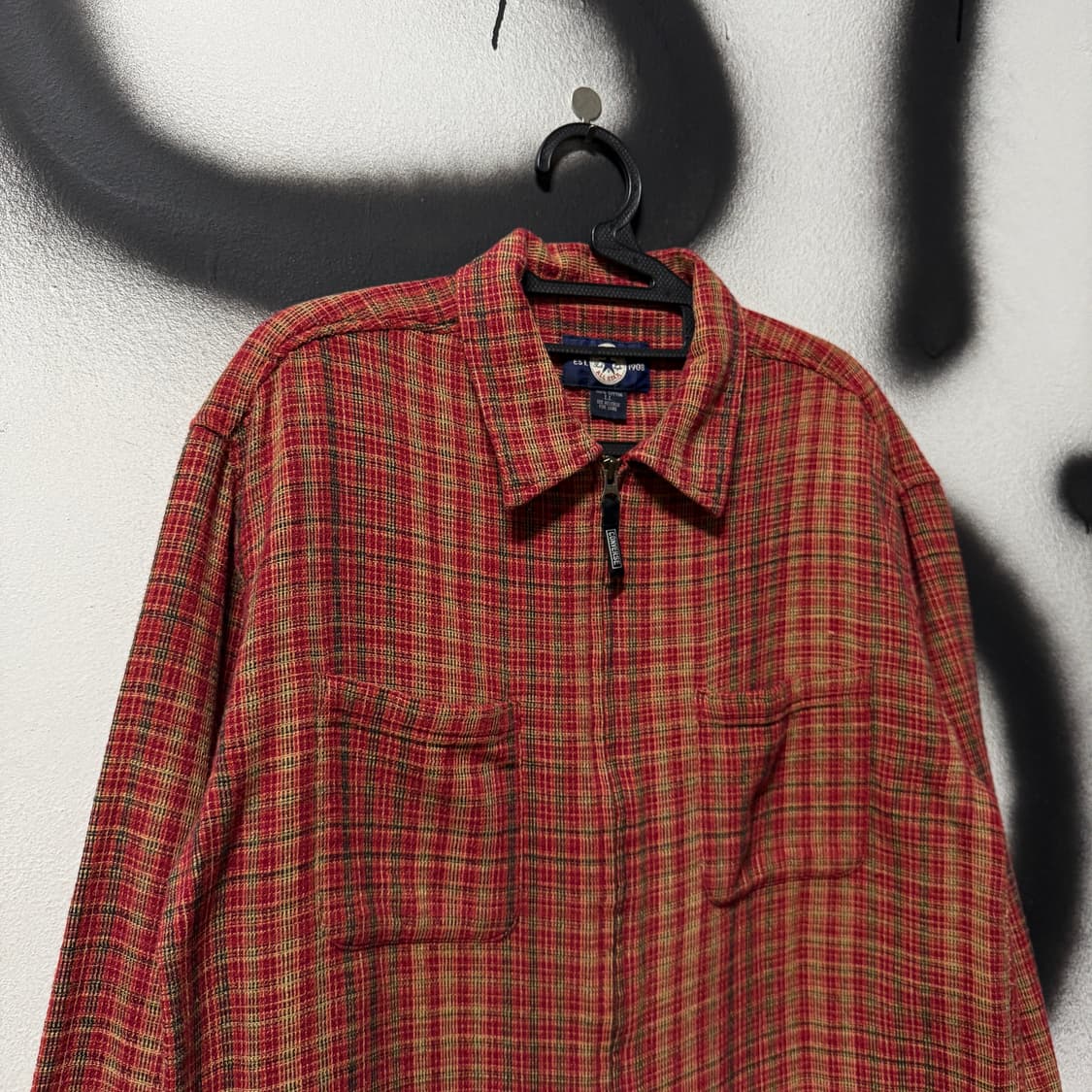 컨버스 더블포켓 타탄 체크 집업 셔츠 자켓 상품이미지3