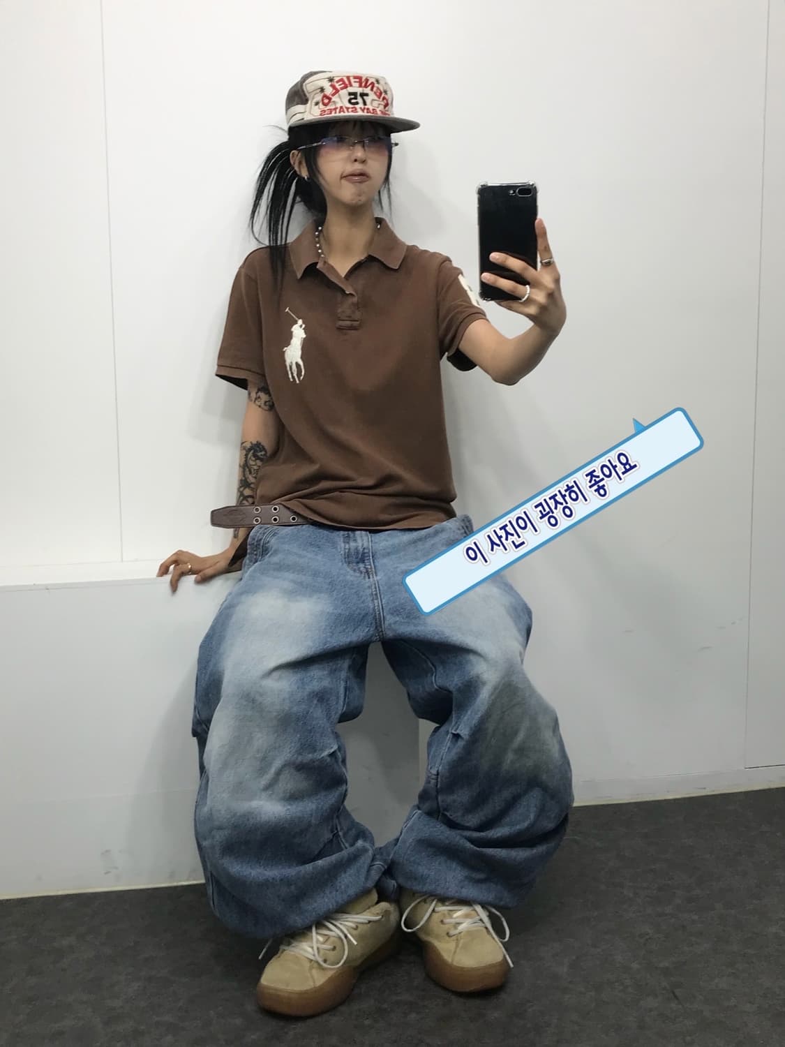 폴로 빅포니 브라운 피케 티셔츠 ( 레어 ) 상품이미지5