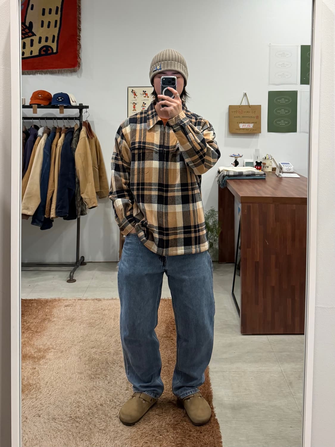 00s Woolrich 울리치 쉐르파 플란넬 체크 집업 자켓 상품이미지2