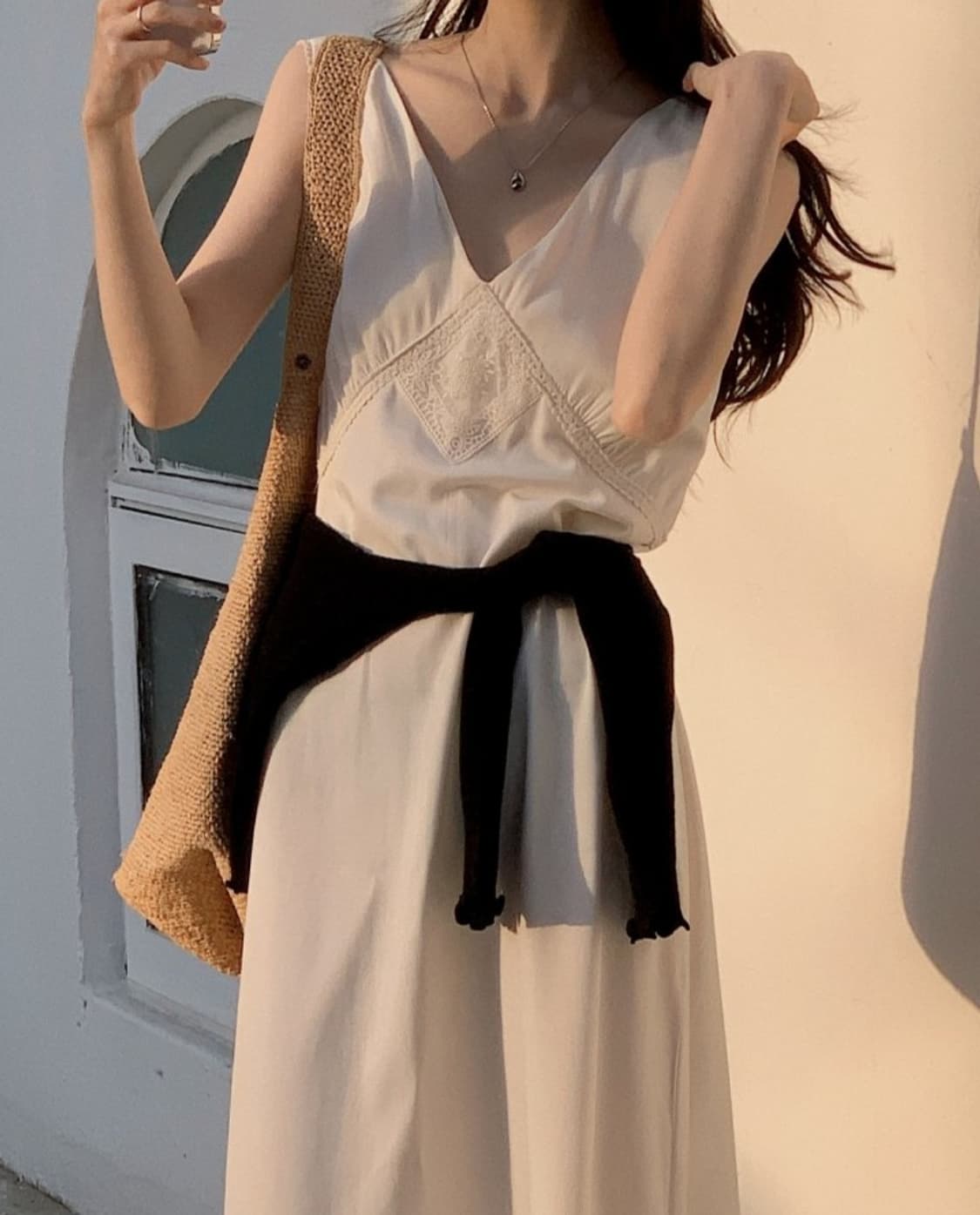 자수 새틴 원피스 상품이미지4