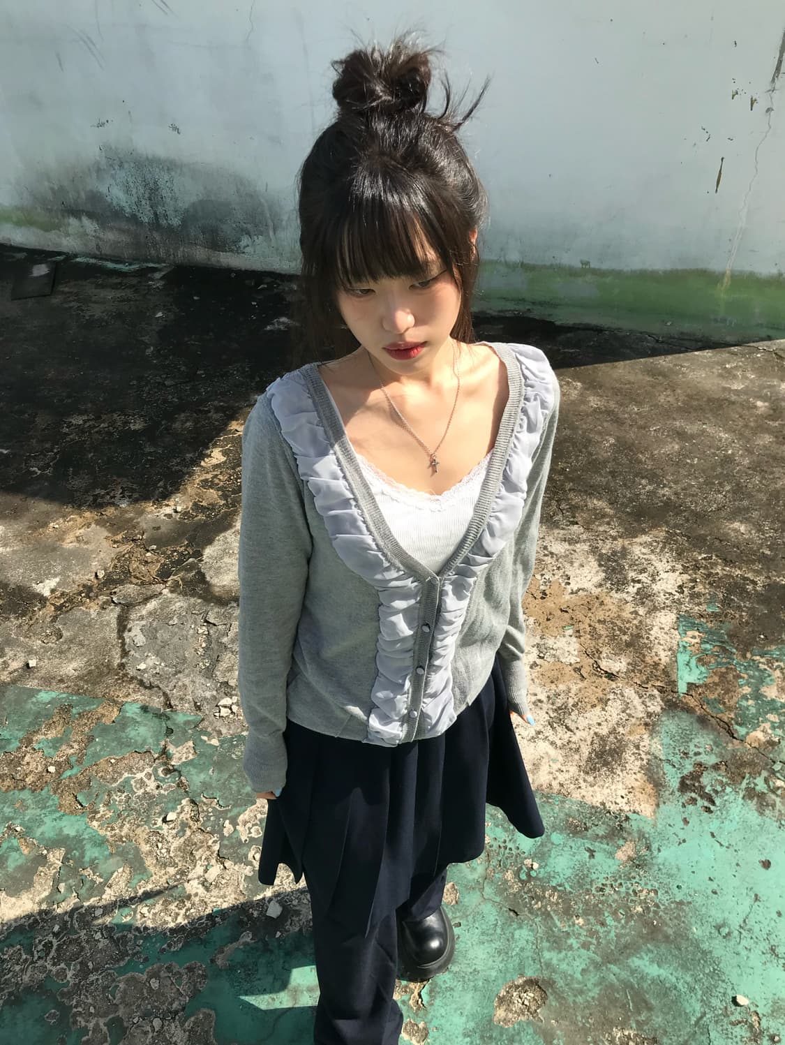 Uptight Chiffon Frill Cardigan 상품이미지4