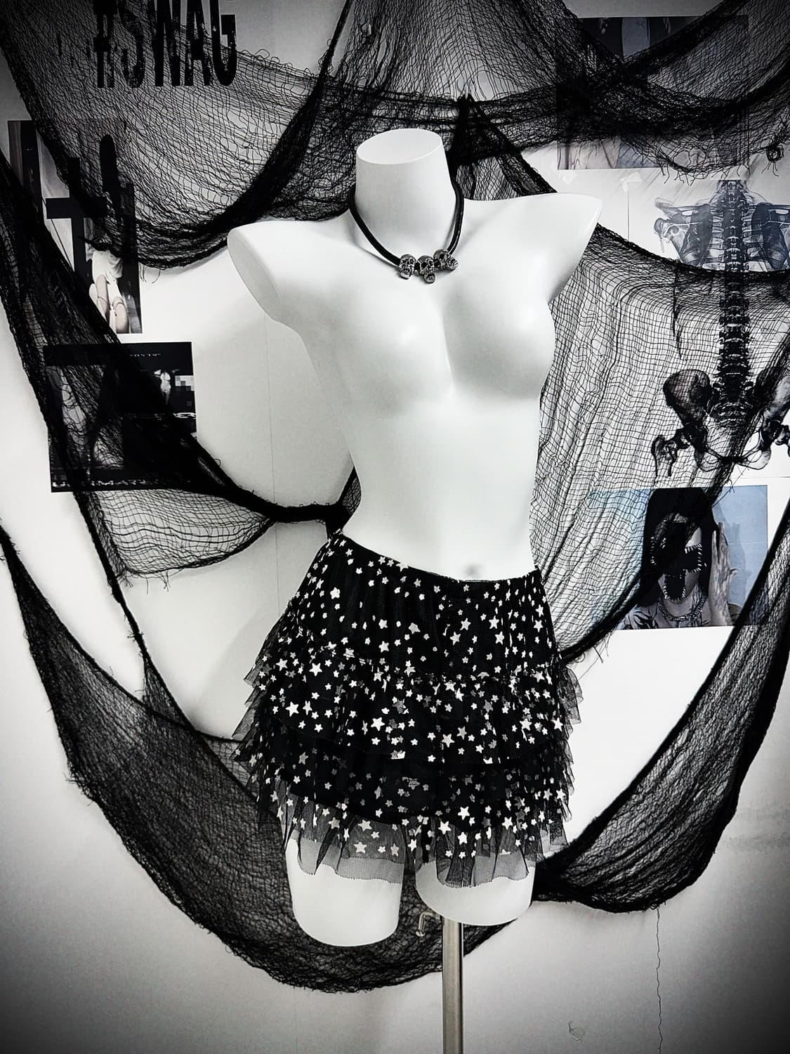 Punk mood star detailed mini skirt 상품이미지1