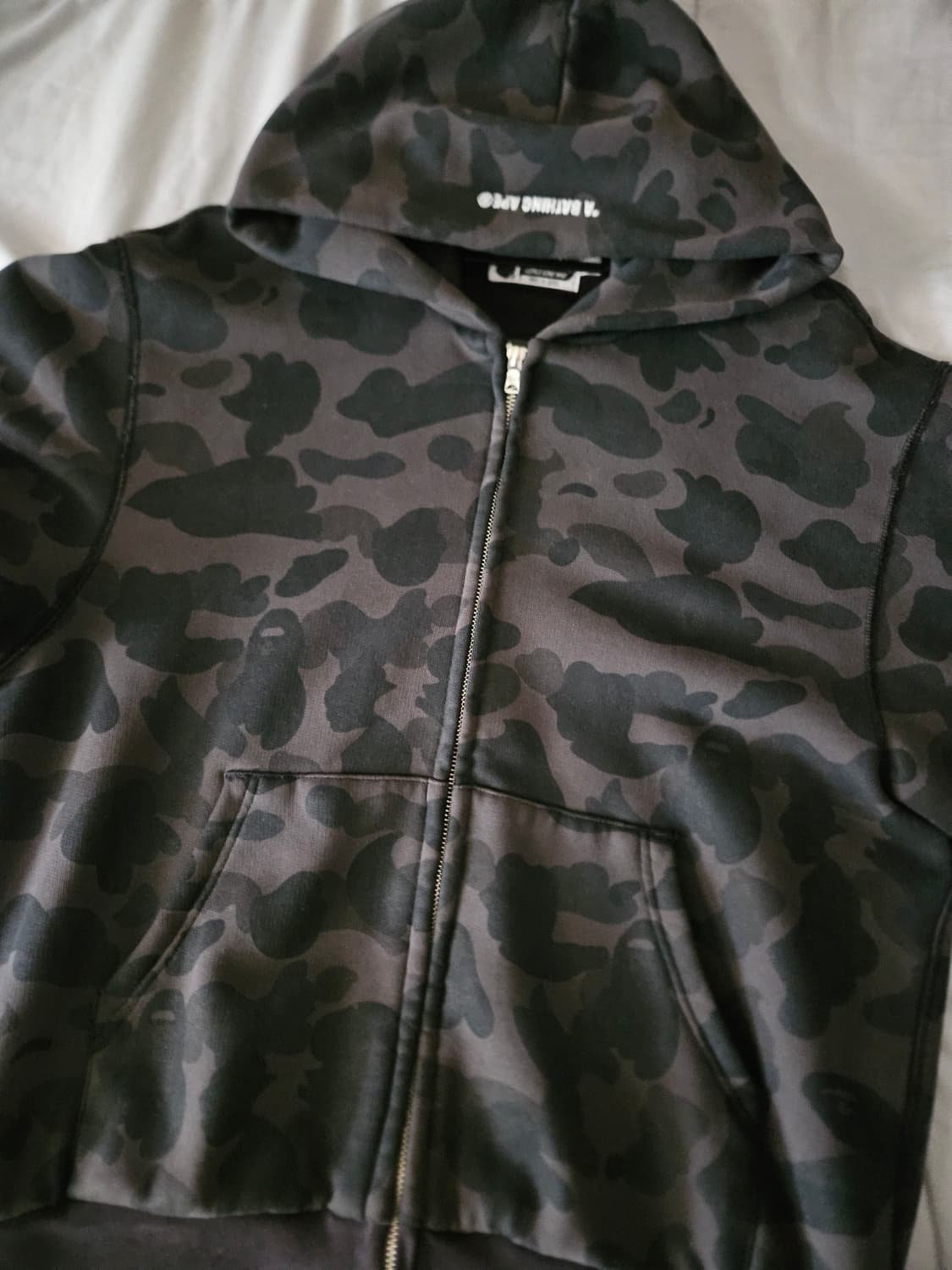 베이프 퍼스트 카모 후드집업 블랙 상품이미지3