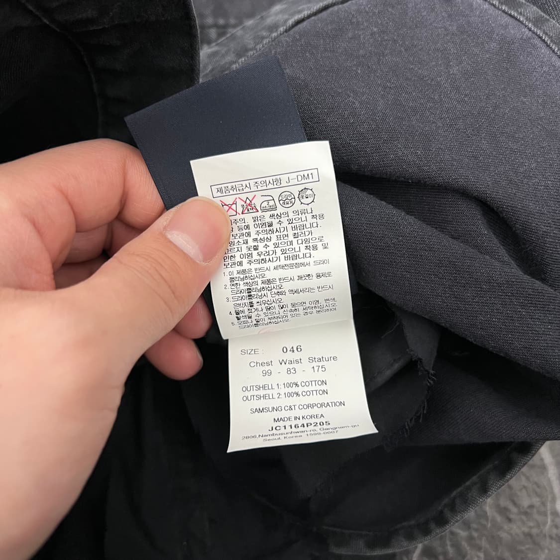 준지 투포켓 레이어드 배색 레이어드 데님 셔츠 블랙 상품이미지7