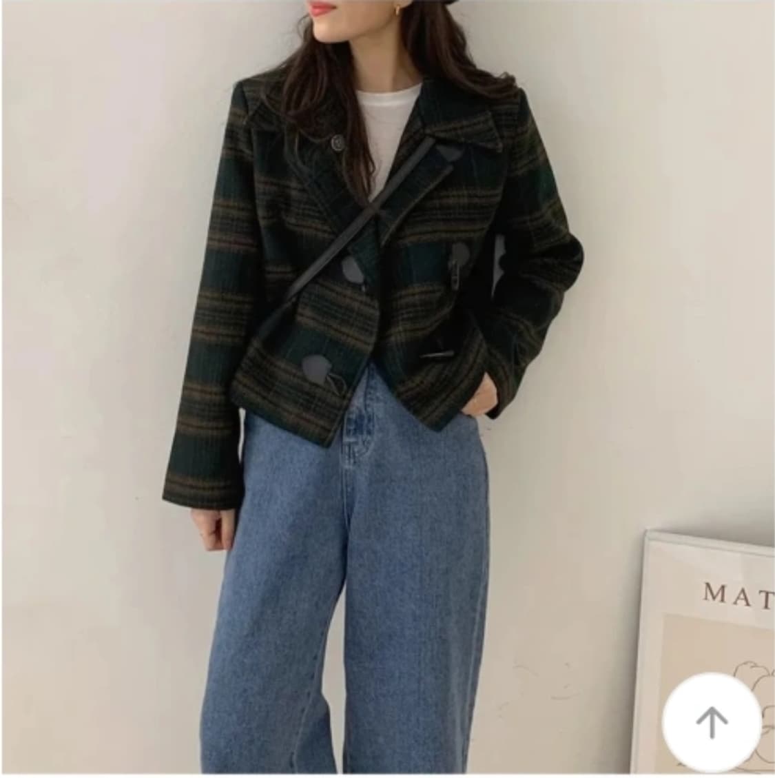 [새상품] 프렌치 그린 체크 더플 누빔자켓 떡볶이코드 상품이미지3