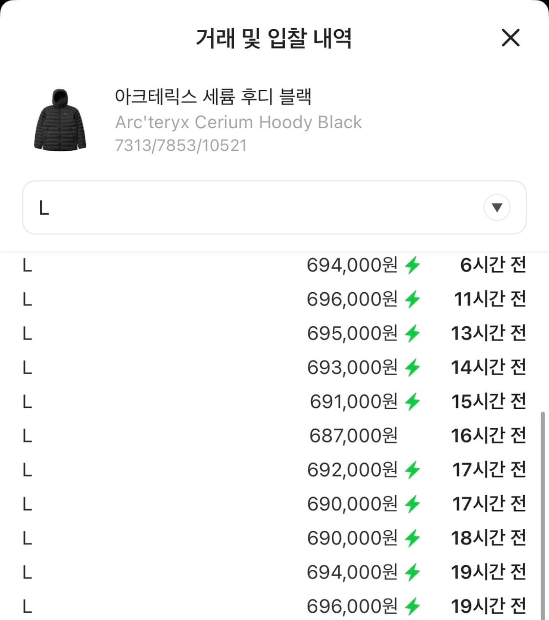 [L] 25fw 아크테릭스 패딩 세륨 후디 블랙 새상품 급처해용💙 상품이미지4