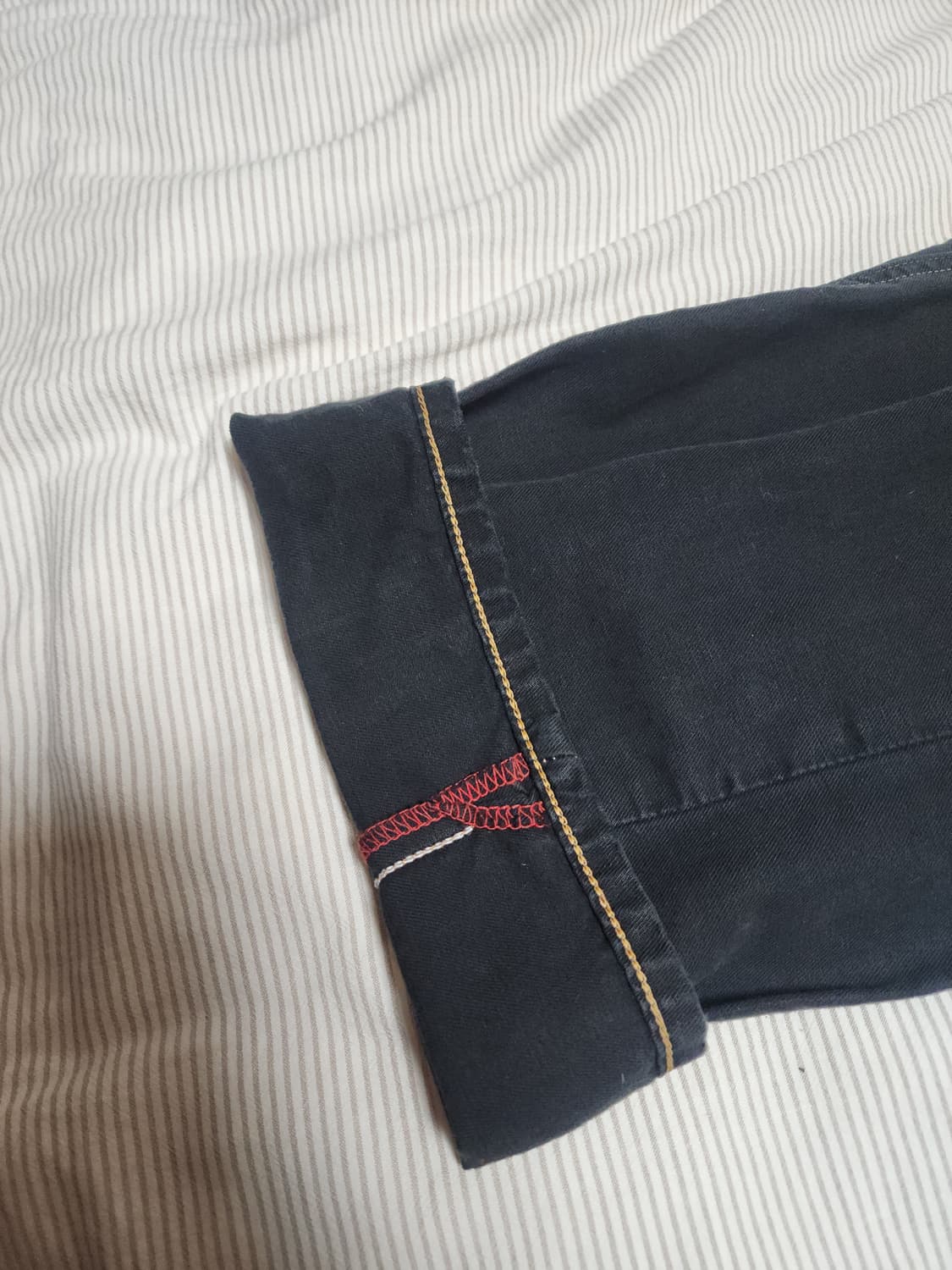 edwin black stitch detail cotton pants 상품이미지2