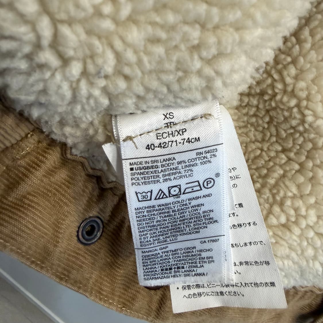 GAP 코듀로이 쉐르파 자켓 상품이미지6