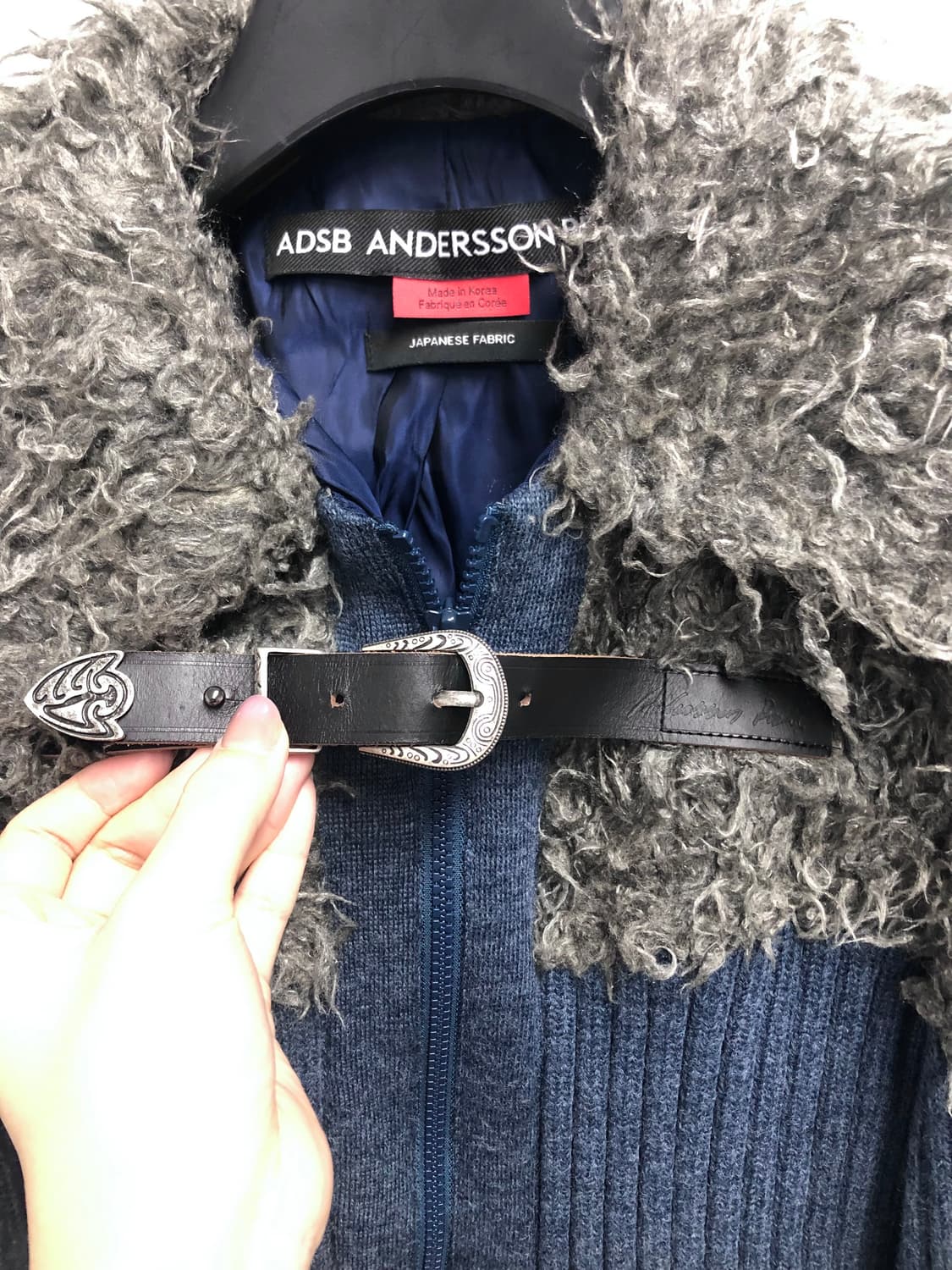 앤더슨벨 포 우먼 뉴 올가 헤어리 니트집업 자켓 M 상품이미지3