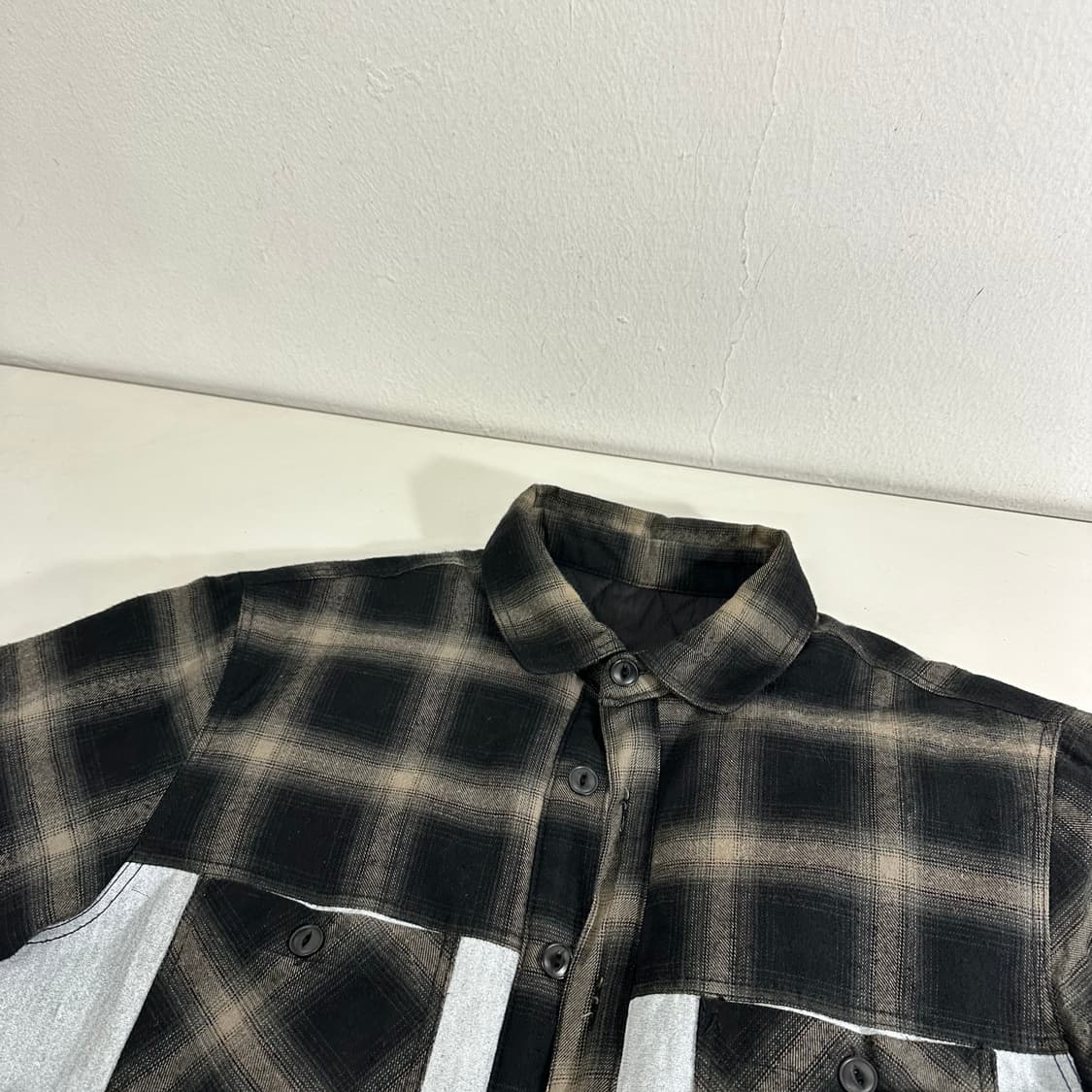 M 미드나잇런 체크 바이크프린팅 플란넬 패딩셔츠 상품이미지3