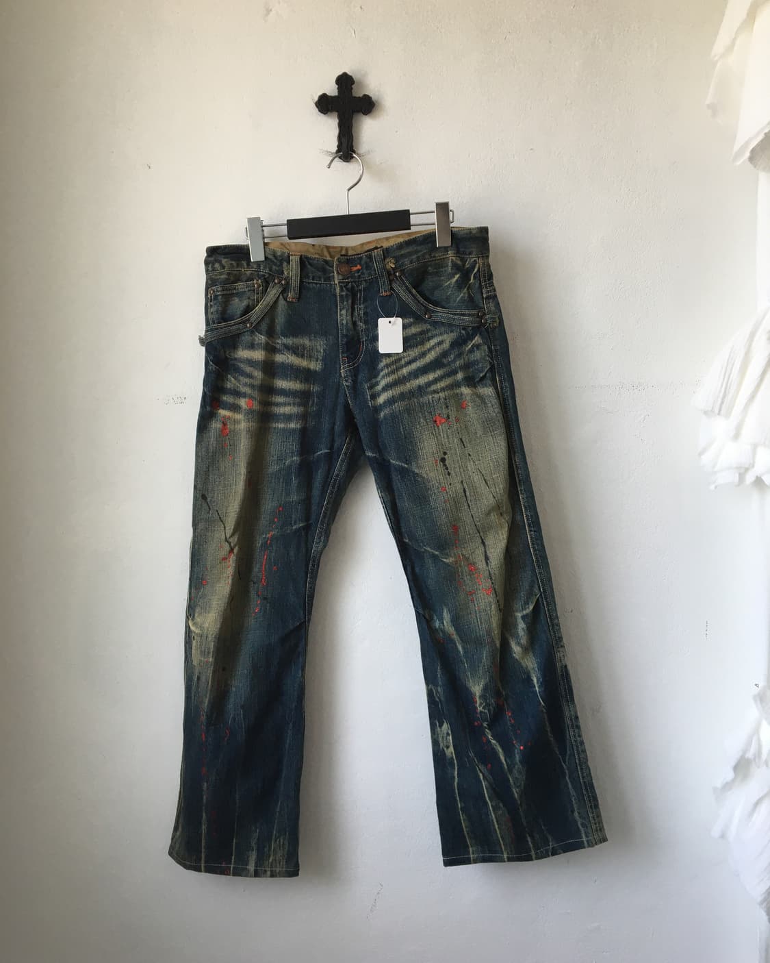 Painted washing denim pants 상품이미지1