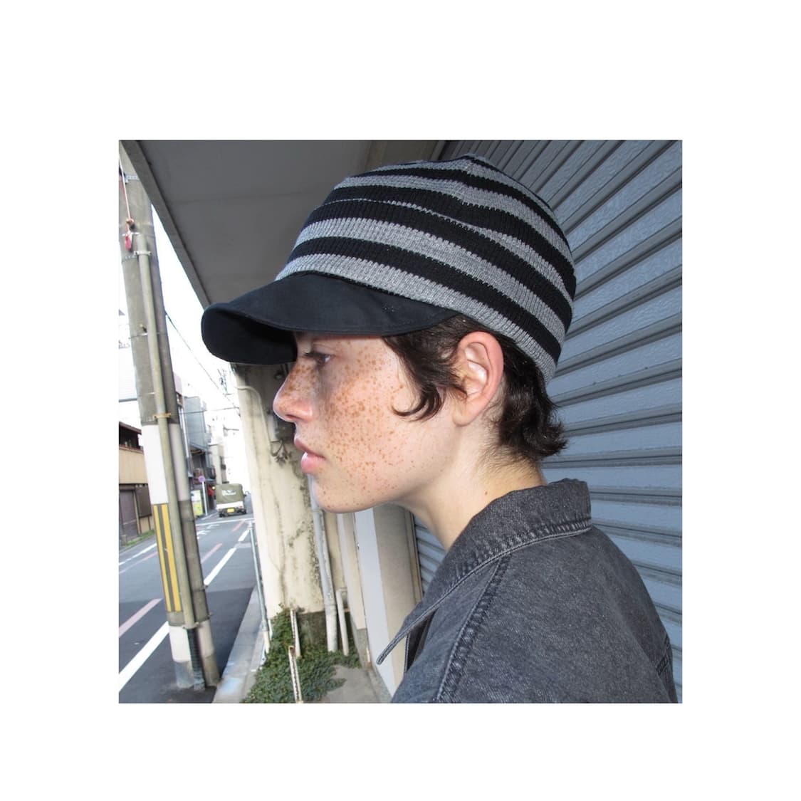 Striped Knit Adjustable Visor Stack Cap 상품이미지2