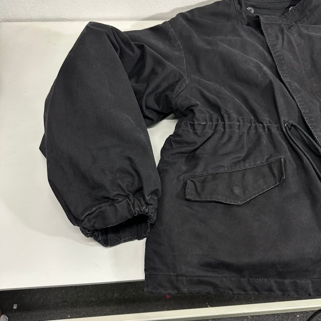 XL 라퍼지스토어 블랙 오버핏 3M내피 퍼리스트링 야상점퍼 상품이미지2