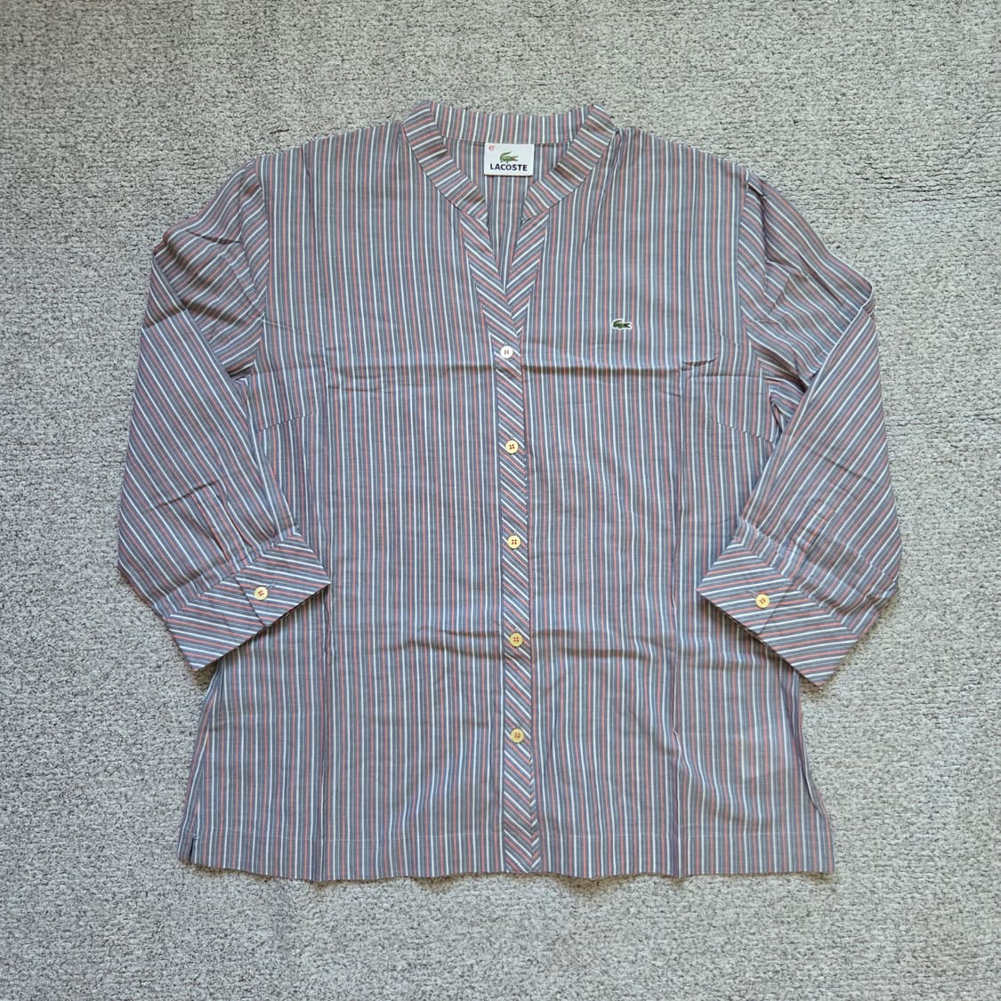 Lacoste Japan 헨리넥 7부 셔츠 M 상품이미지1