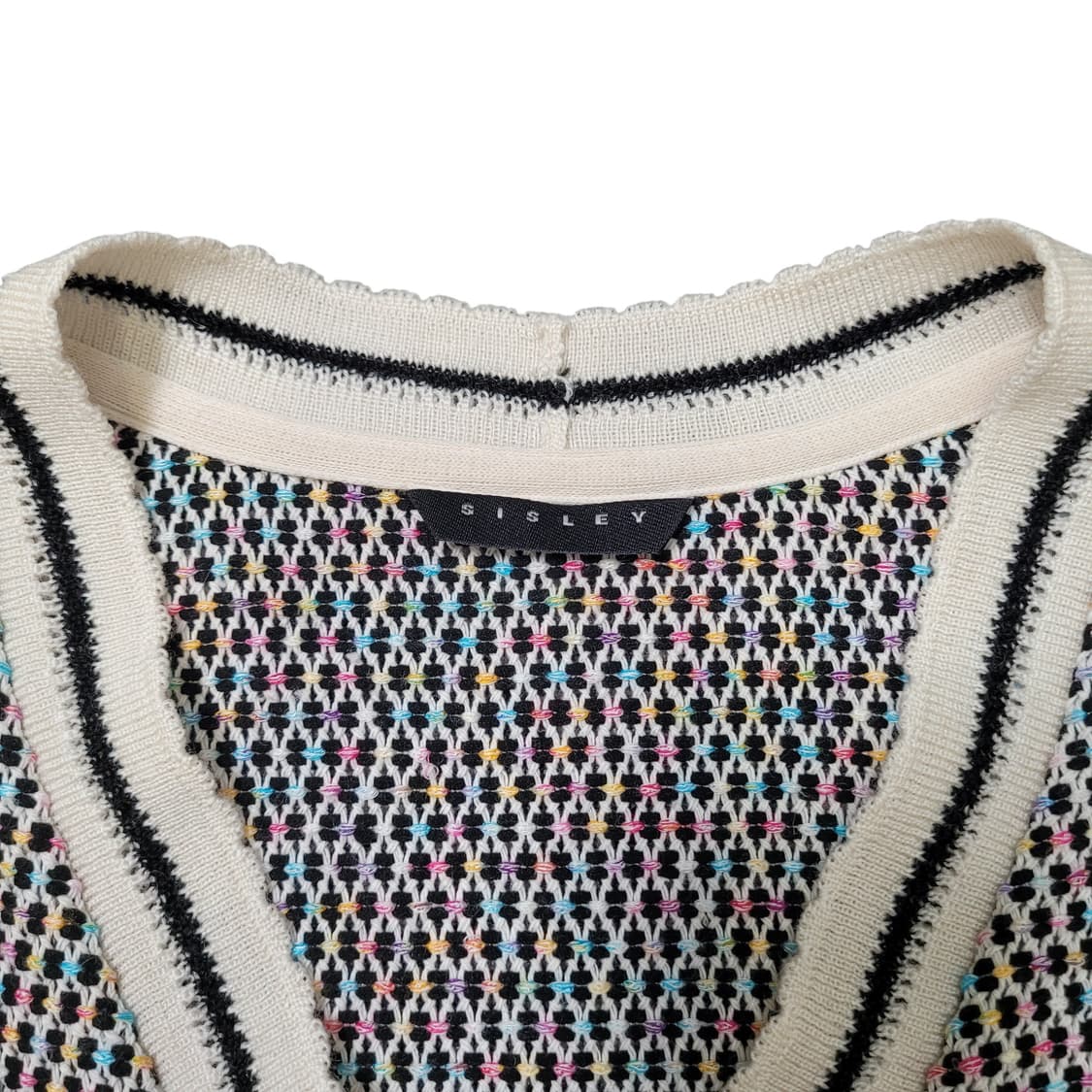 SISLEY 시슬리 컬러믹스 브이넥 숏 트위드 가디건 상품이미지3