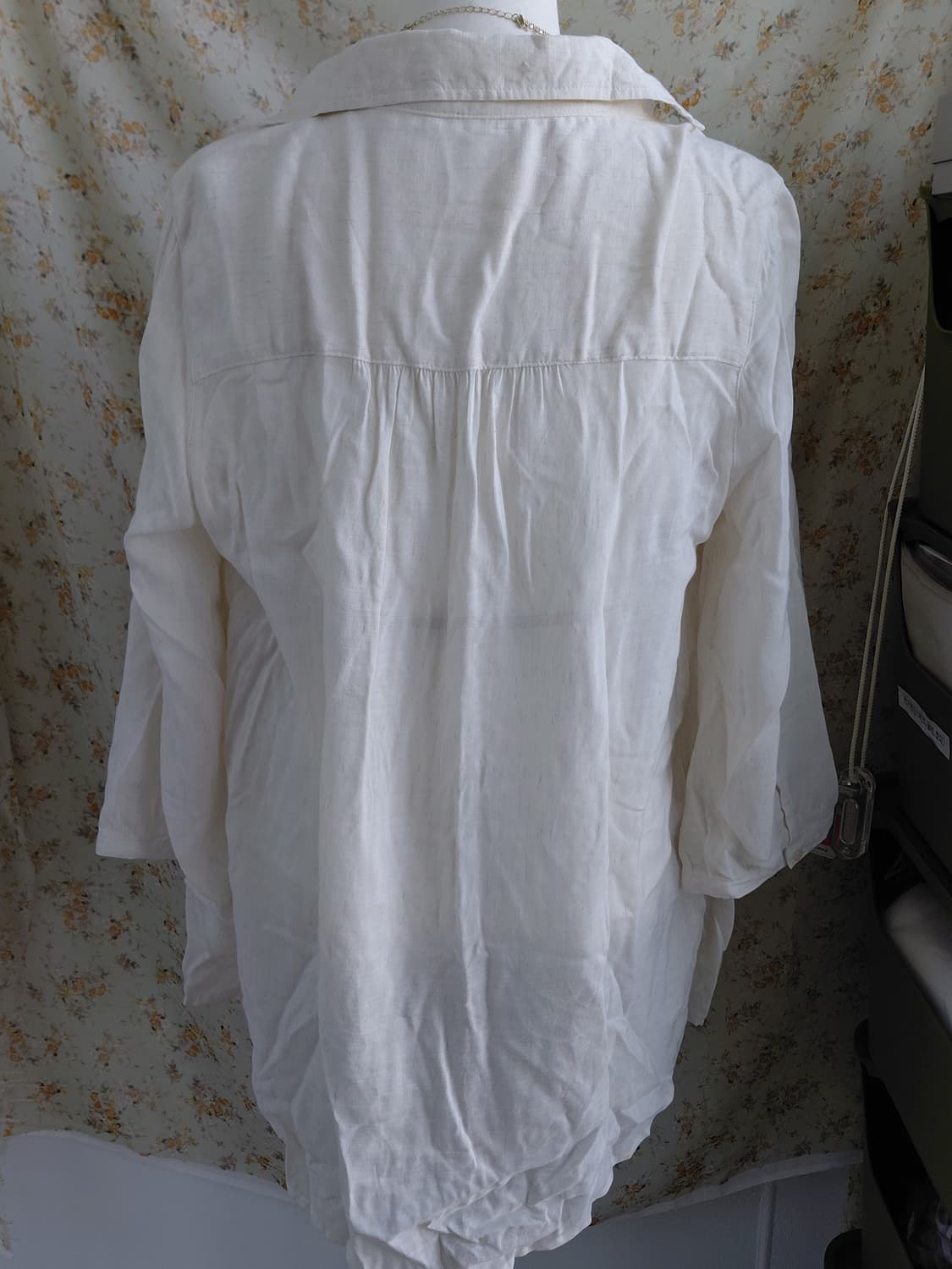 [일본빈티지] 아이보리 린넨 블라우스 7부 상품이미지4