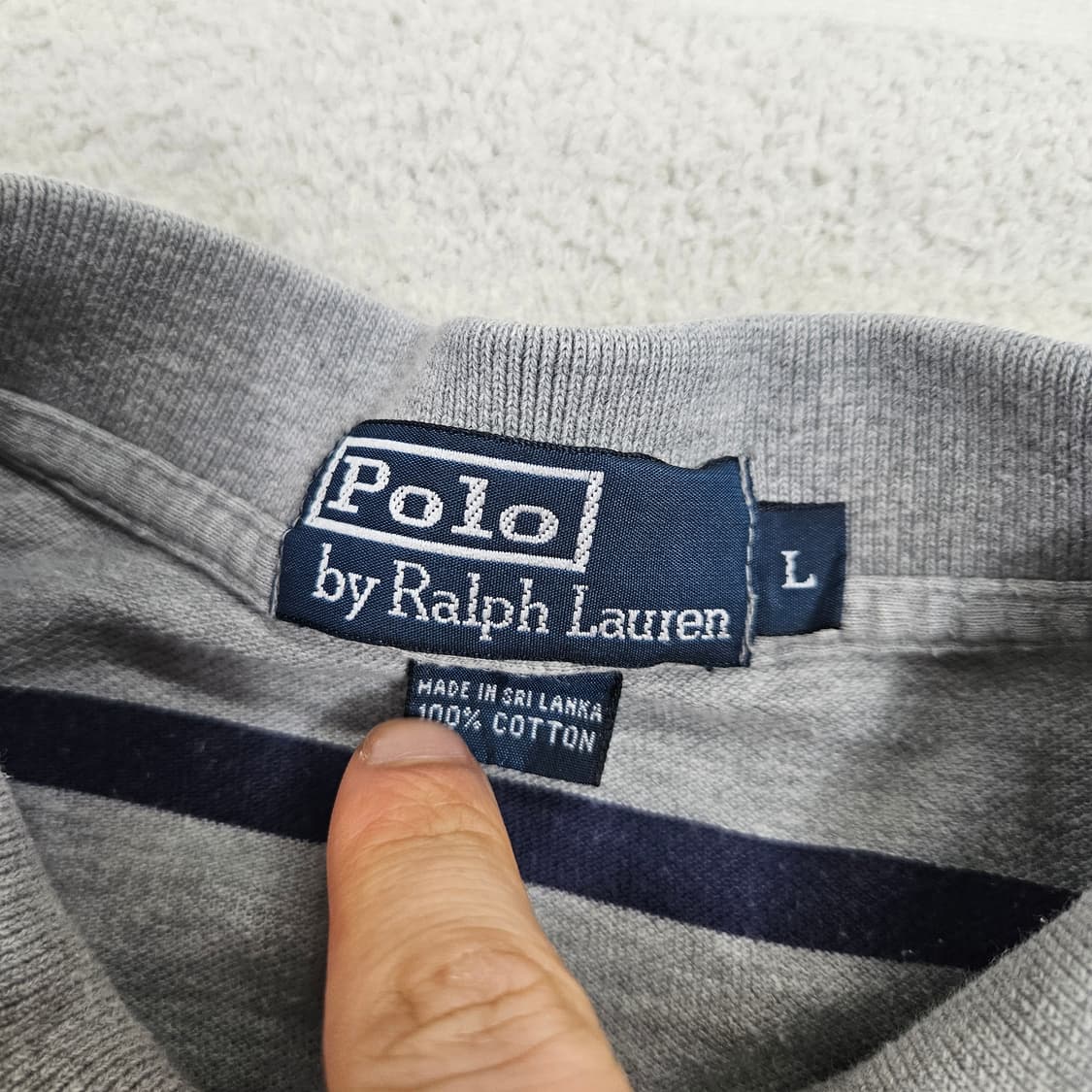 폴로 랄프 로렌 스트라이프 카라티 L 상품이미지3