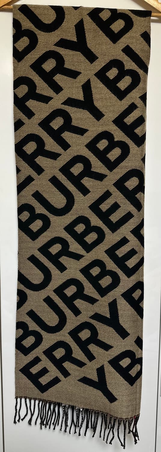 버버리 로고 캐시미어머플러 브라운/블랙 남여공용 상품이미지4