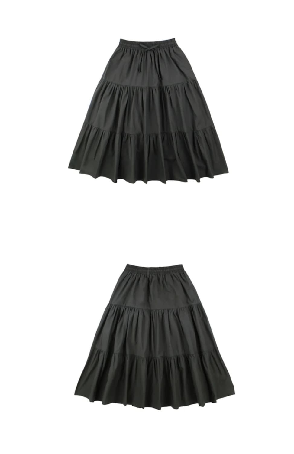버터플라이 셔링 스커트(블랙) 상품이미지2