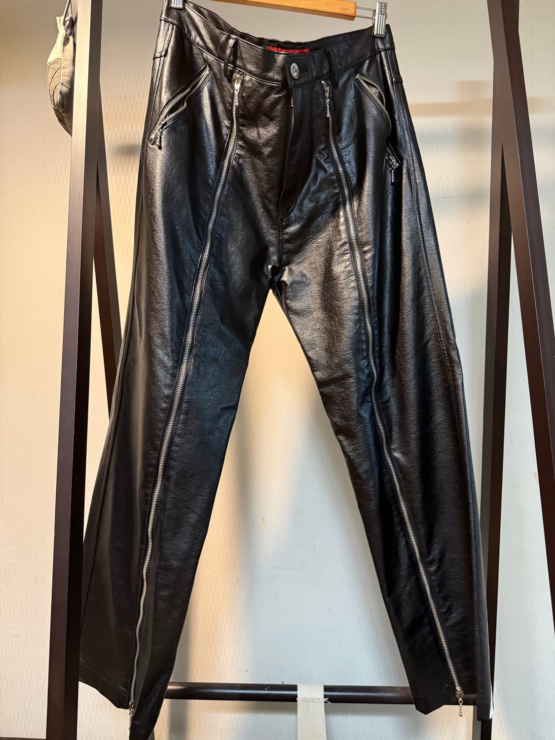 에씰미 비건 레더 와이드 팬츠 상품이미지3