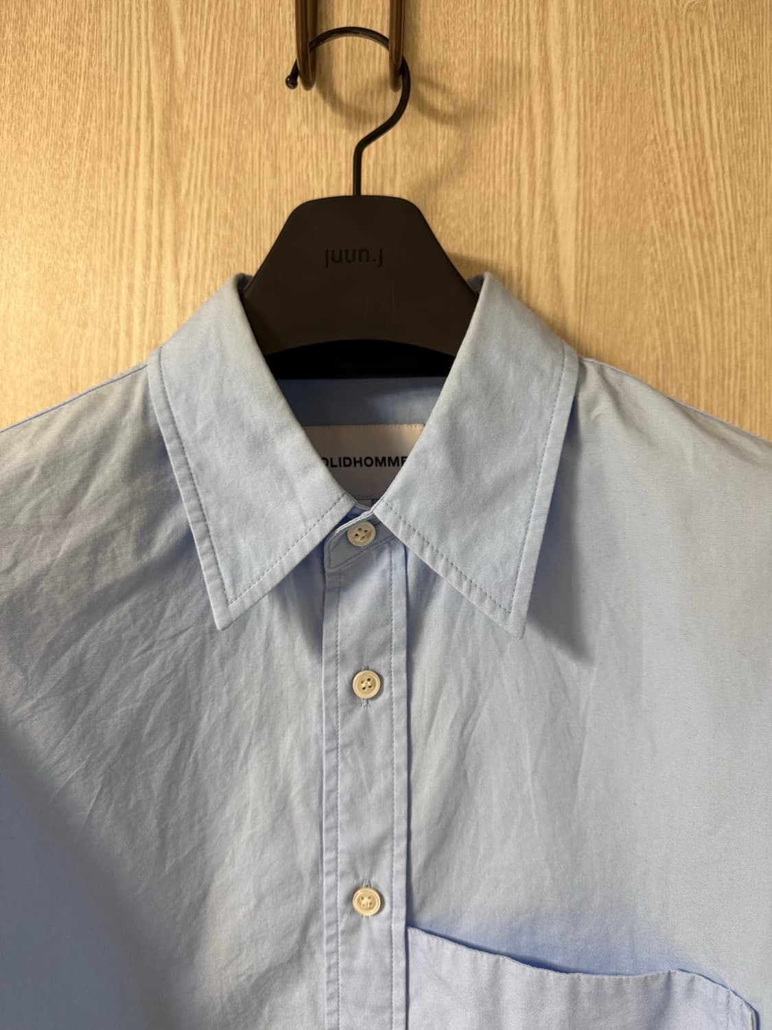 솔리드옴므 오버핏 블루 셔츠 상품이미지2