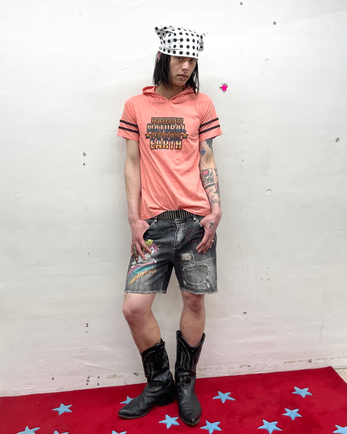  Retro Orange Hooded T-Shirt  상품이미지5