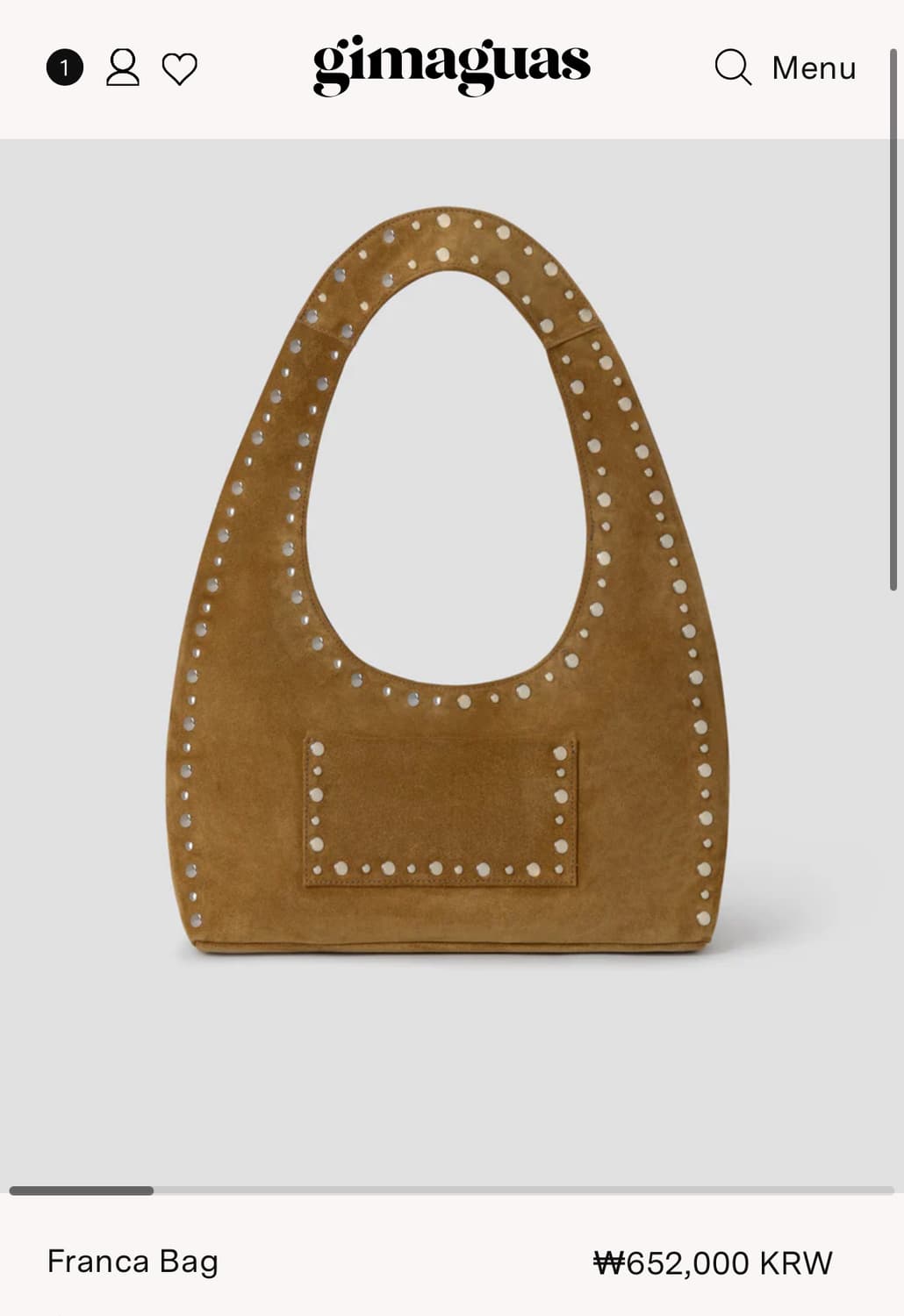 기마구아스 Franca Bag 프랑카백/카멜 스웨이드 상품이미지6