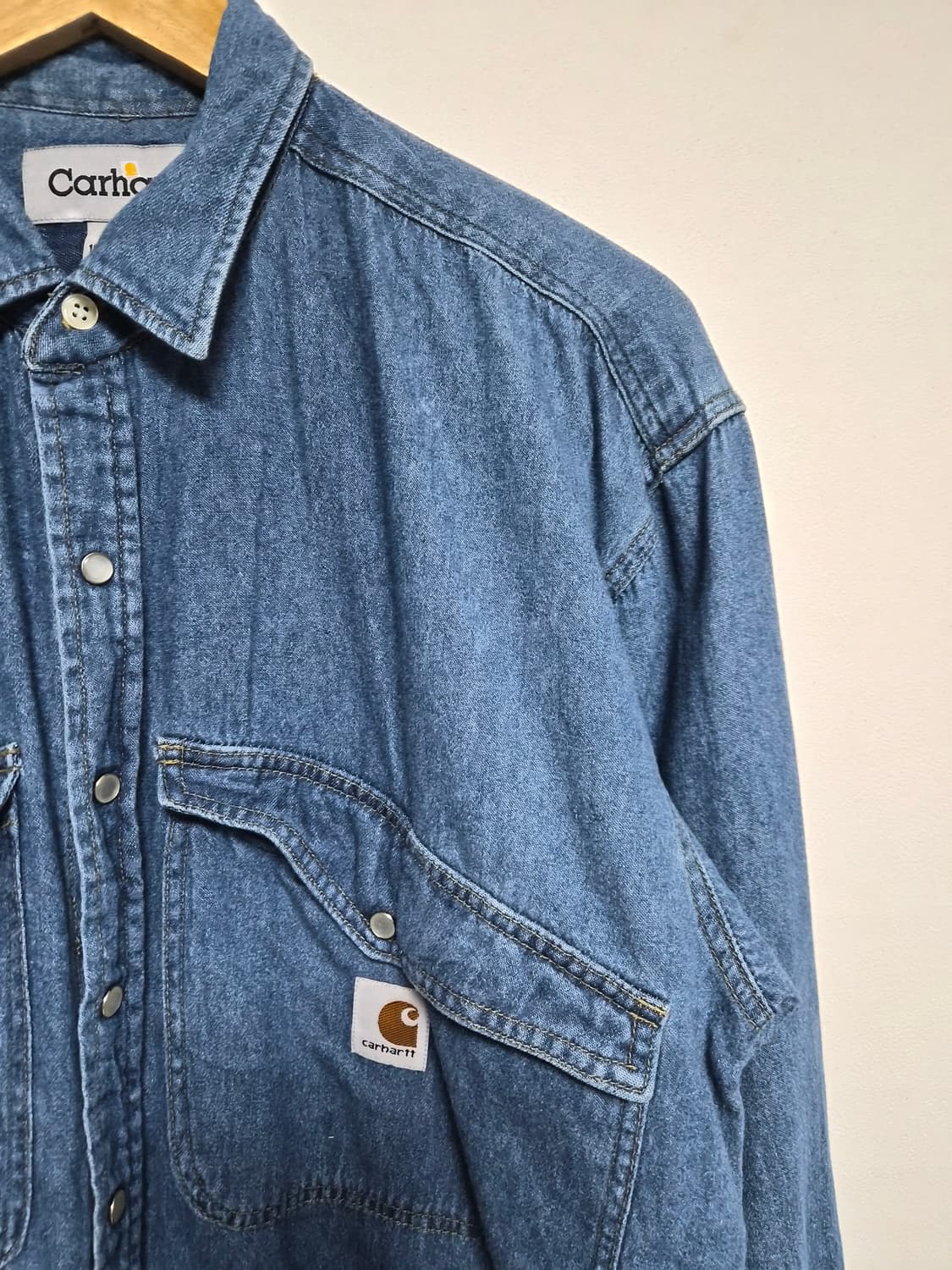 칼하트Carhartt 와이드 포켓 데님 셔츠 L - S259 상품이미지3
