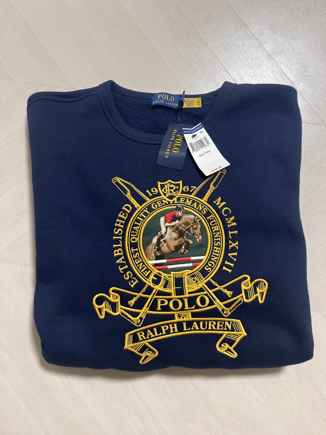 폴로 랄프로렌 크레센트 금장자수 스웻셔츠 XXL 상품이미지2