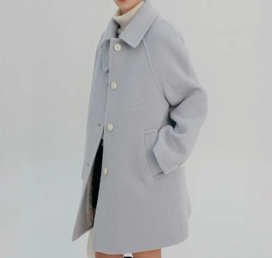 [새상품,정가 37만원] 룩캐스트 헤일리 울 부클 하프 코트 💙 상품이미지1