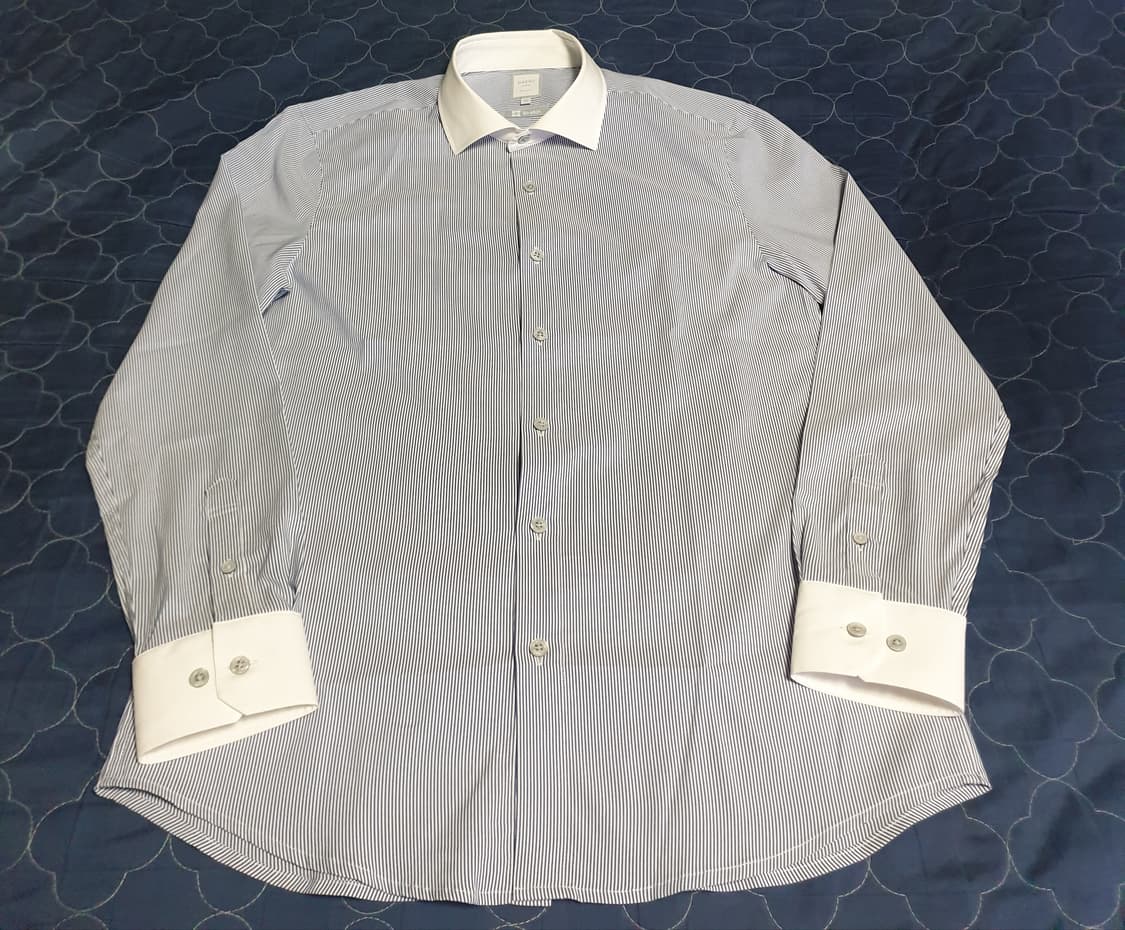 (23ss) 바쏘옴므 프리미엄 스트레치 스트라이프 정장셔츠 블루 (95) 상품이미지1