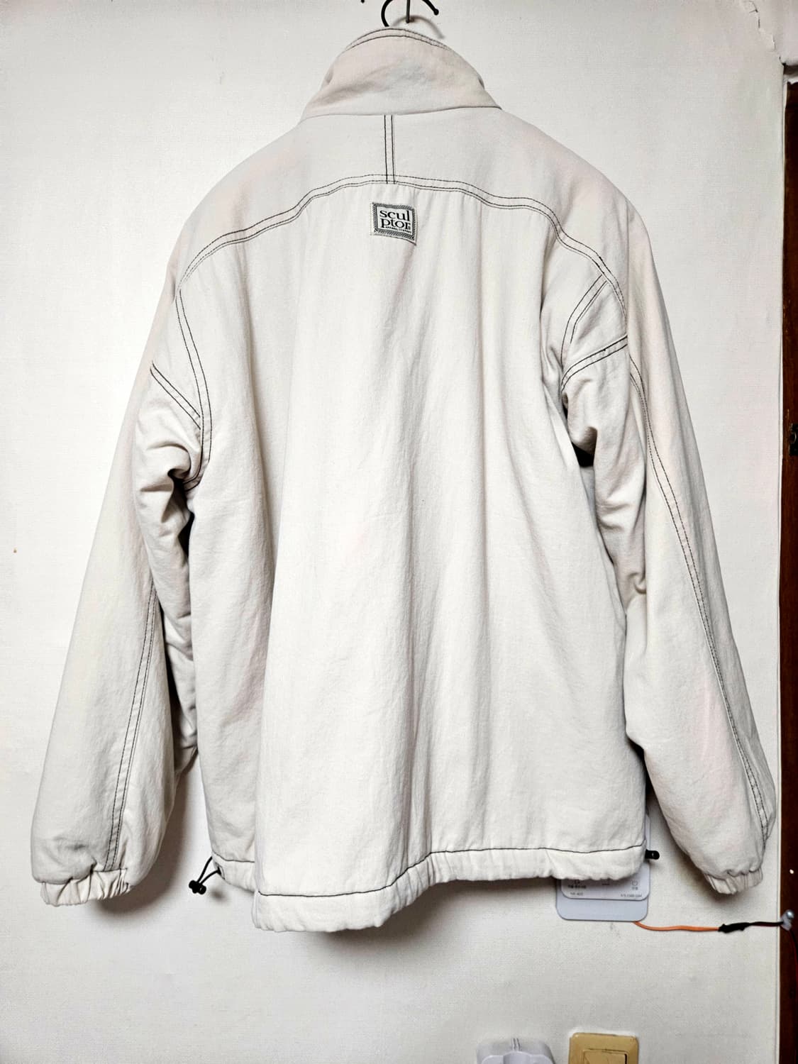 Contrast Stitch Work Jacket Cream 상품이미지2
