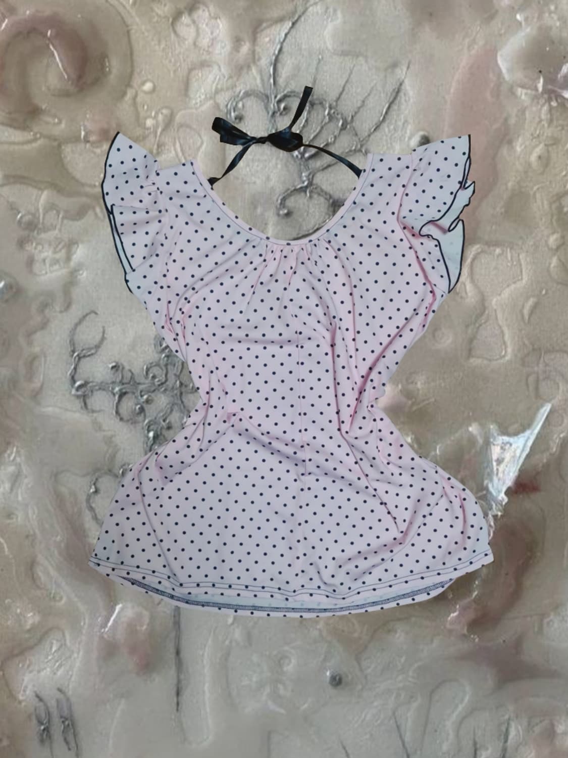 빈티지 딸기우유 핑크 로걀탑 도트 갸루 천사핏 블라우스 슈가슈가룬 상품이미지2