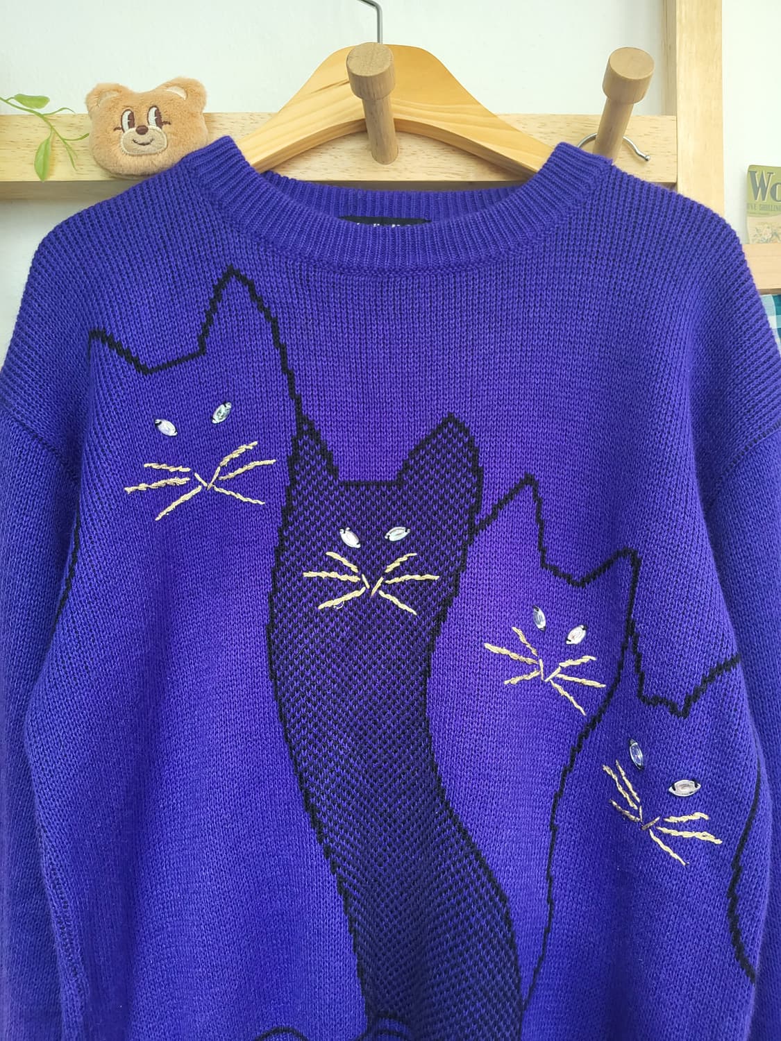 고양이 빈티지 니트 상품이미지2