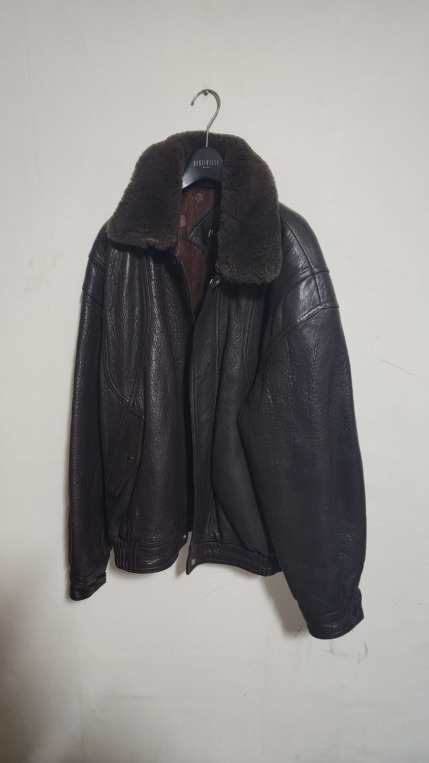 빈티지 레더 봄버 가죽자켓 상품이미지3