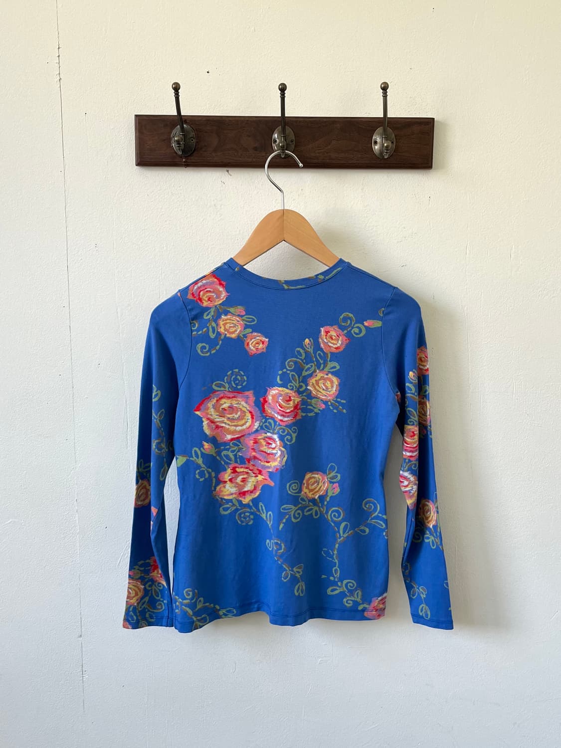 Japan vtg 드로잉 블루 탑 상품이미지2