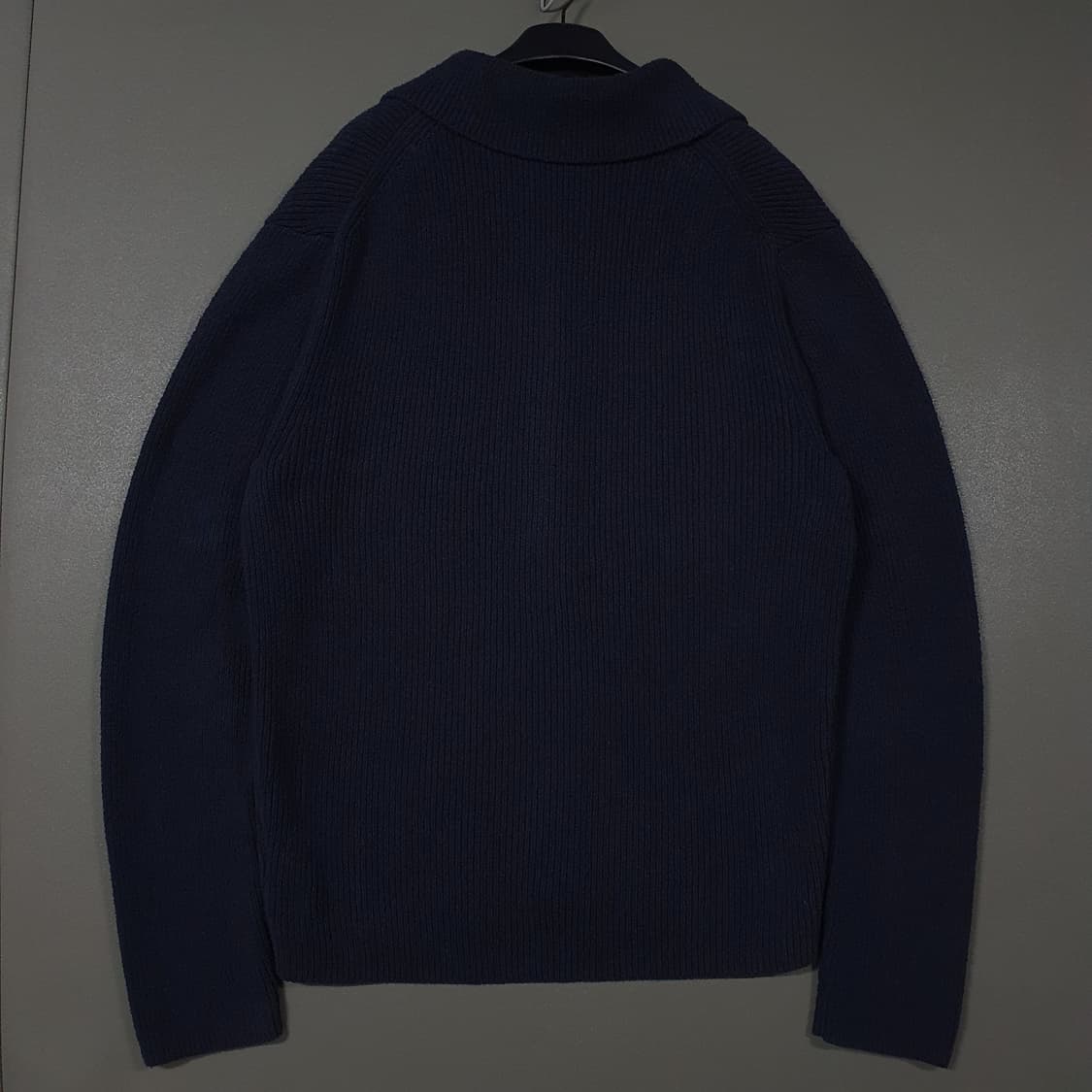 실측 L (100) COS 코스 부클레 니트 스웨터 가디건 네이비 이동휘 상품이미지10