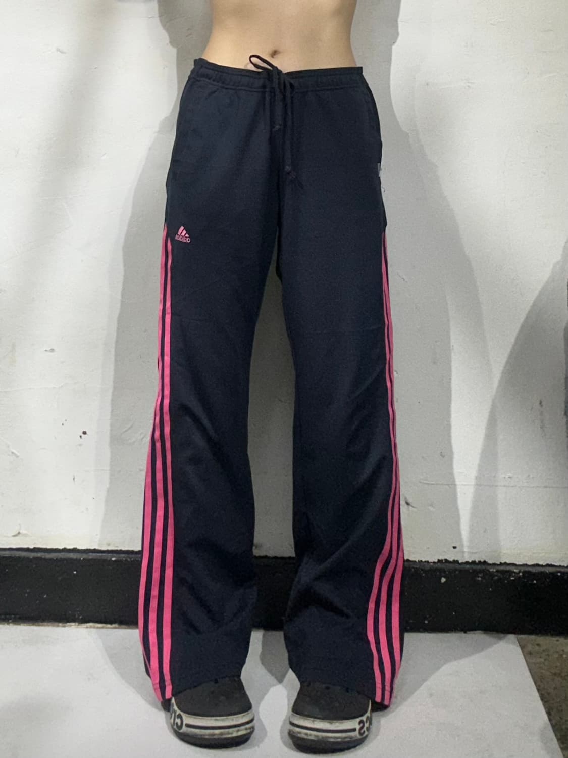 아디다스 네이비 핑크 삼선 와이드 팬츠 M 상품이미지2