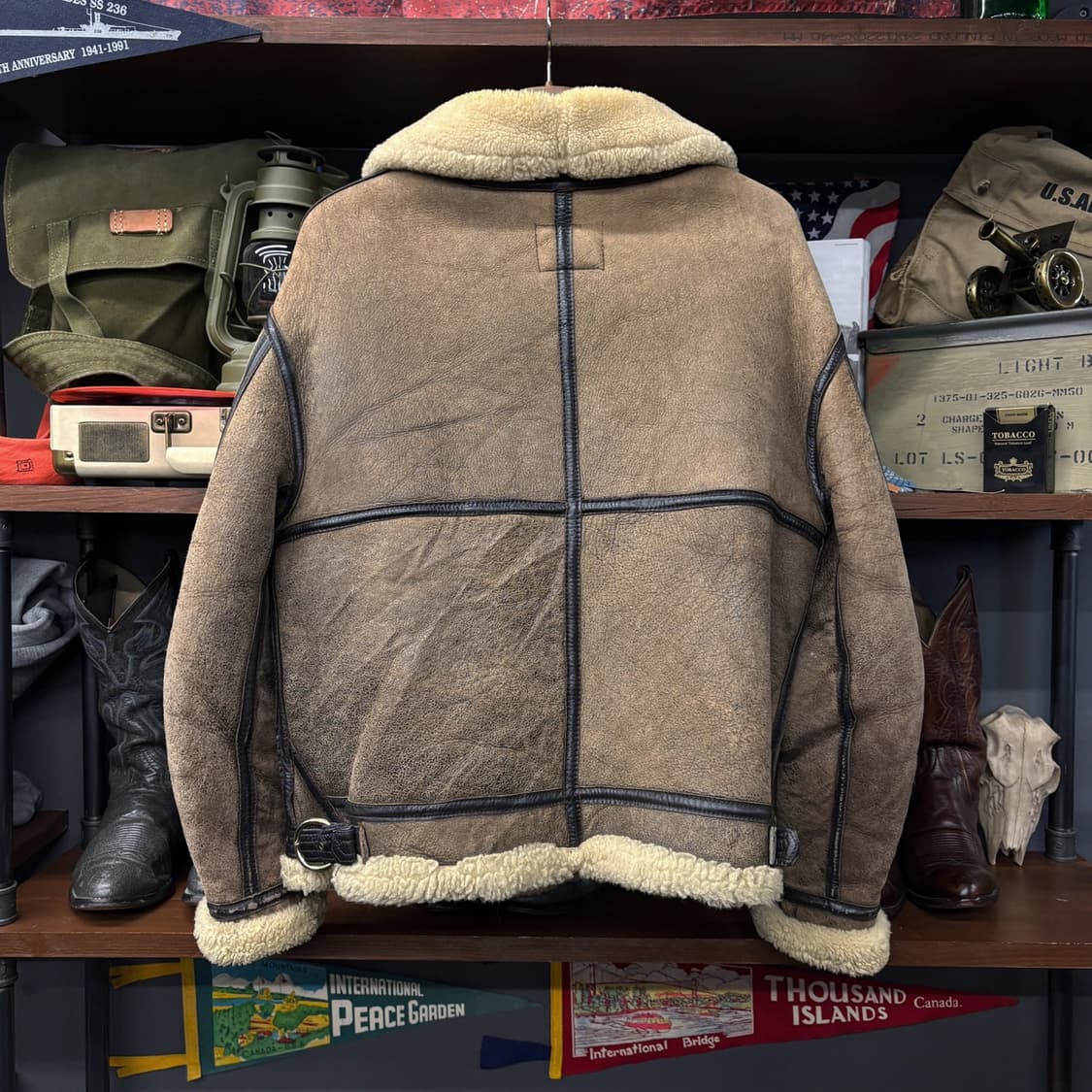 90s 아비렉스 미국생산 B-3 리얼레더 무스탕 플라이트 자켓 N486 상품이미지2