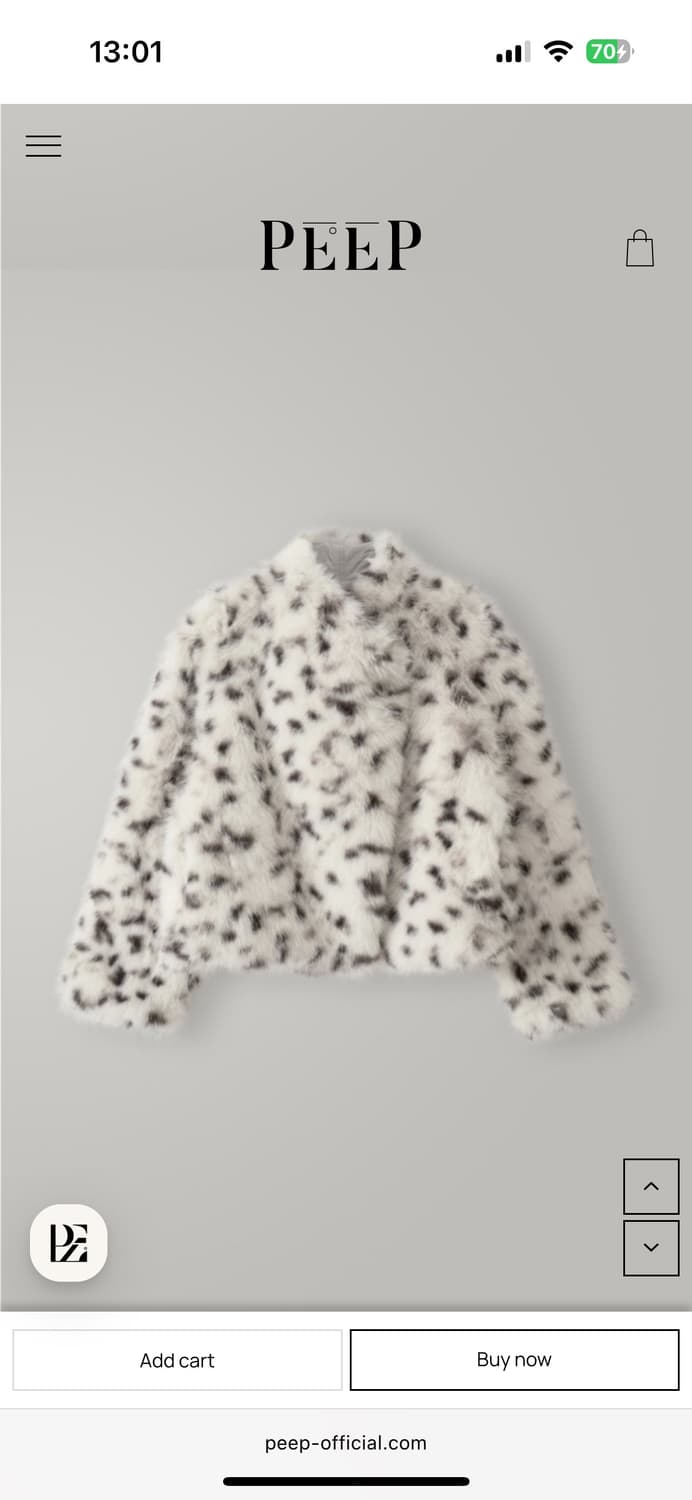 PEEP 달마시안 리버시블 폭스 퍼 봄버 패딩 자켓 mist gray 상품이미지1