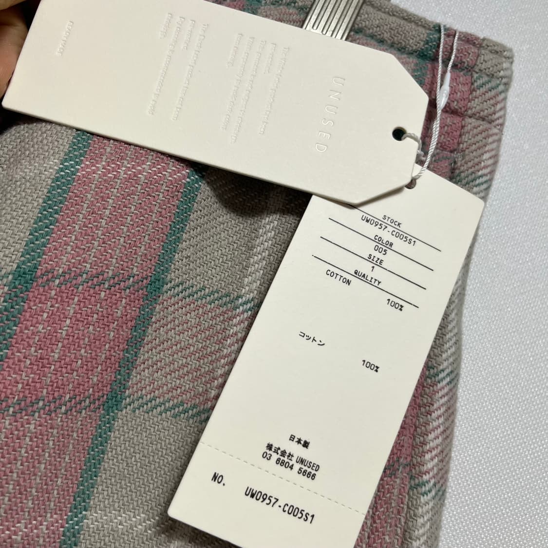 언유즈드 체크 면 100 반바지 팬츠  상품이미지2