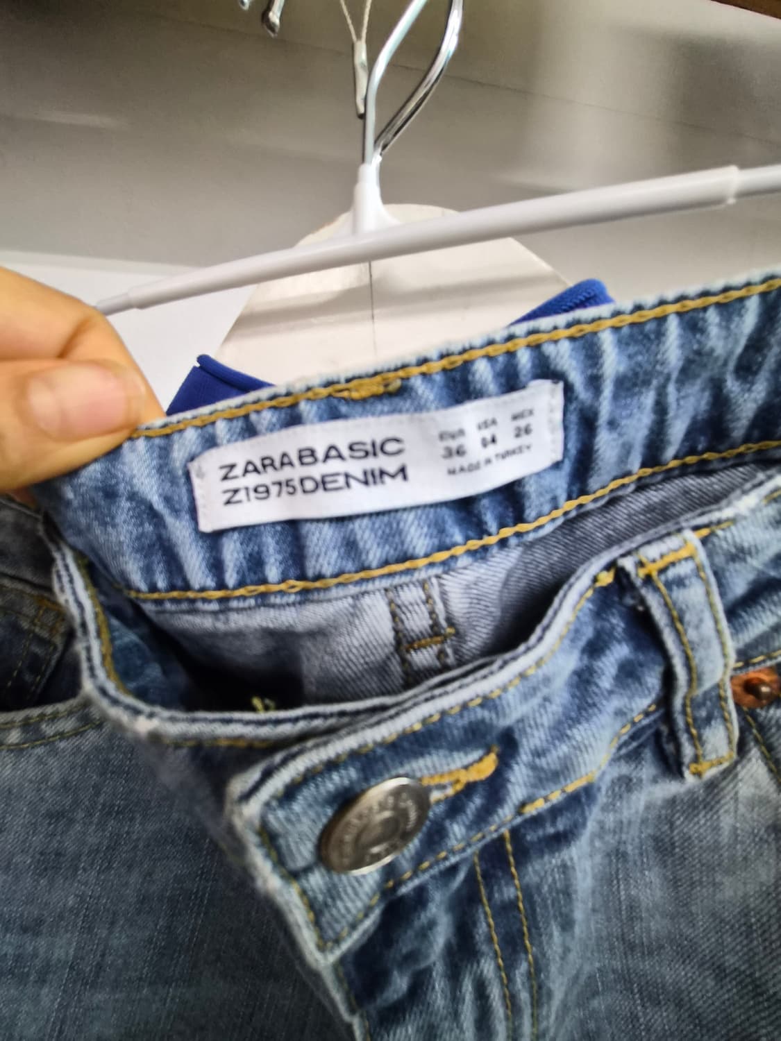 디자이너 소프트 스판프릴 맨투맨. 자라 투톤 데님 상품이미지9