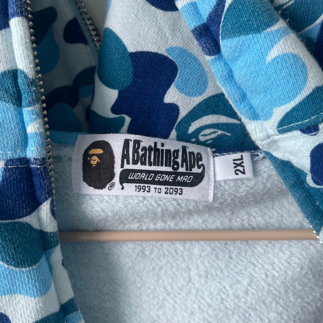 베이프 ABC 컬러 카모 샤크 후드집업 블루 청계 2XL(XXL) 상품이미지5